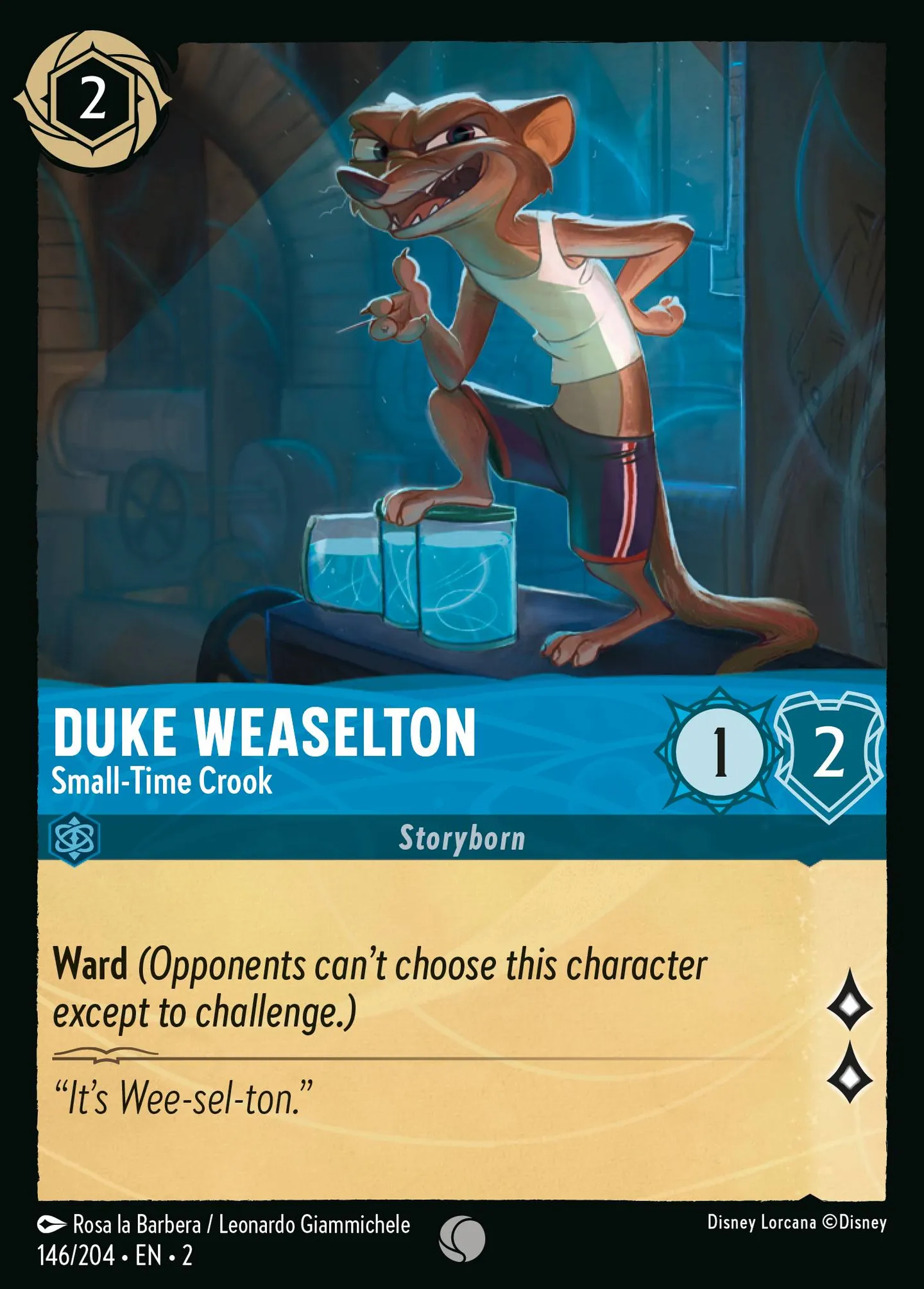 Duke Weaselton - Small-Time Crook — Rise of the Floodborn — Lorcana