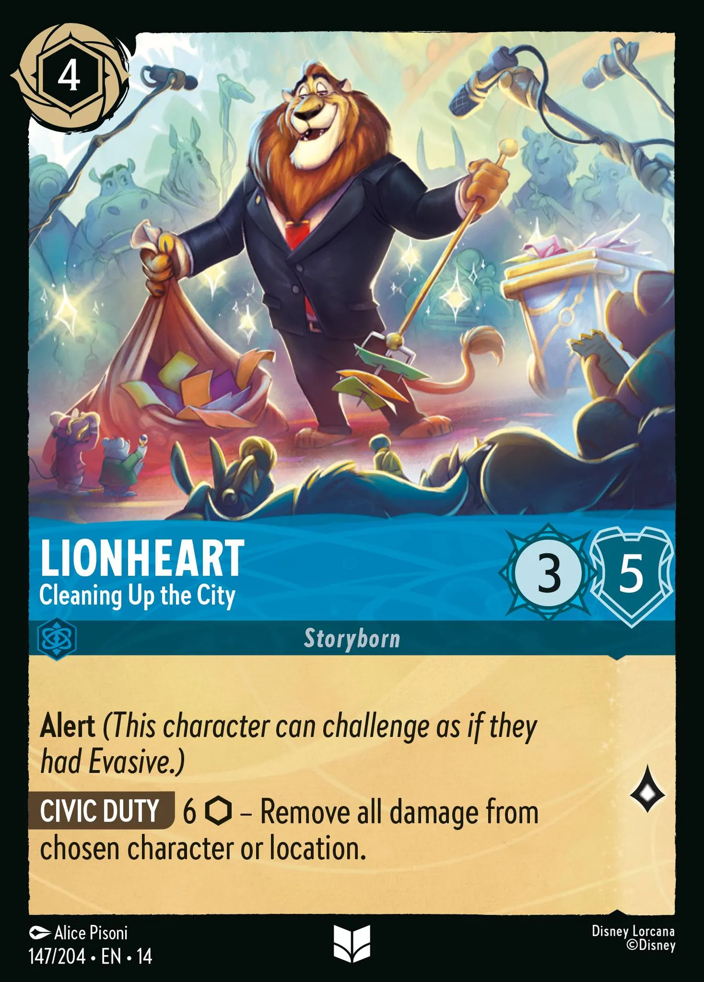 Lionheart - Cleaning Up the City — Hyperia City — Lorcana