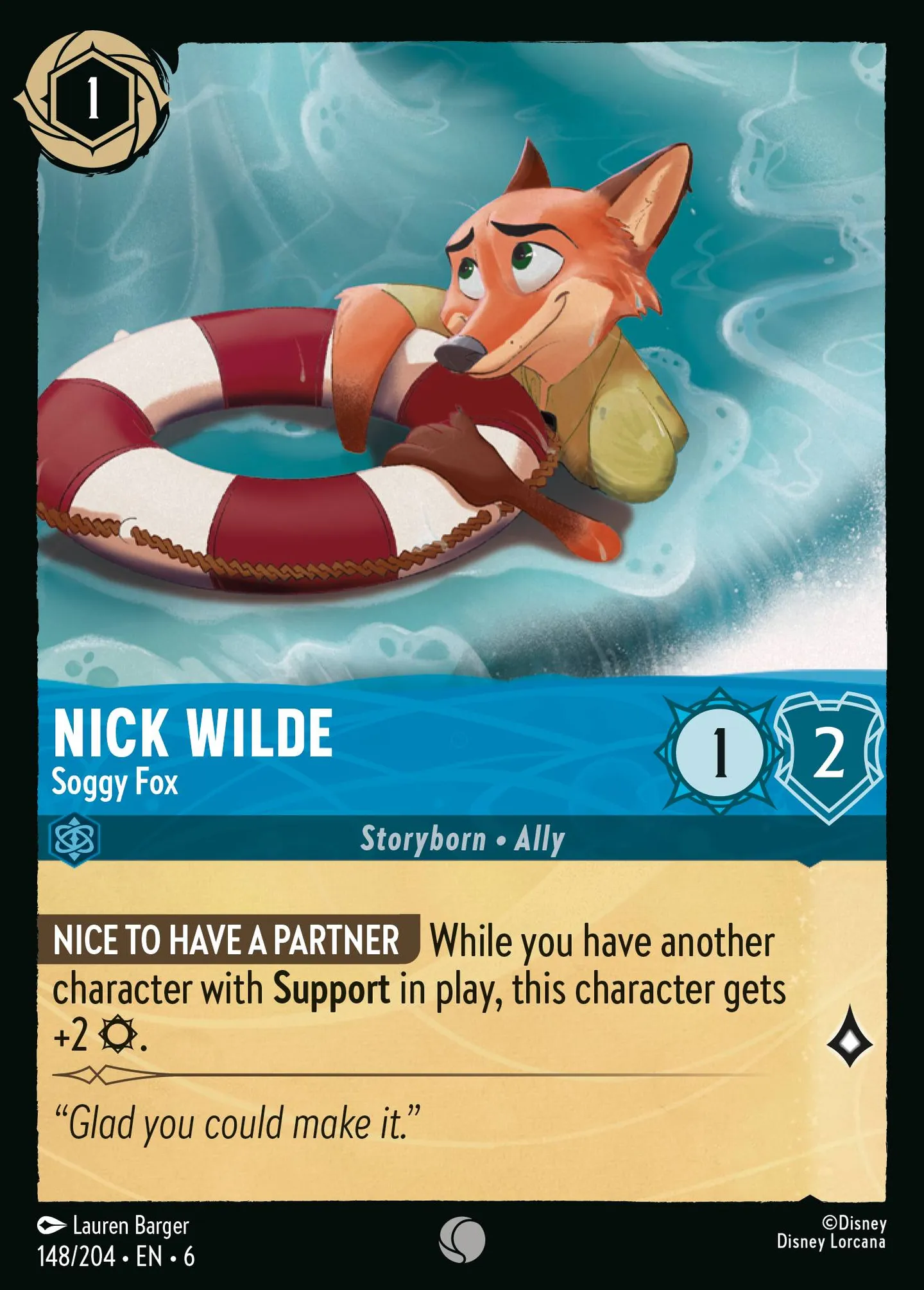 Nick Wilde - Soggy Fox — Azurite Sea — Lorcana