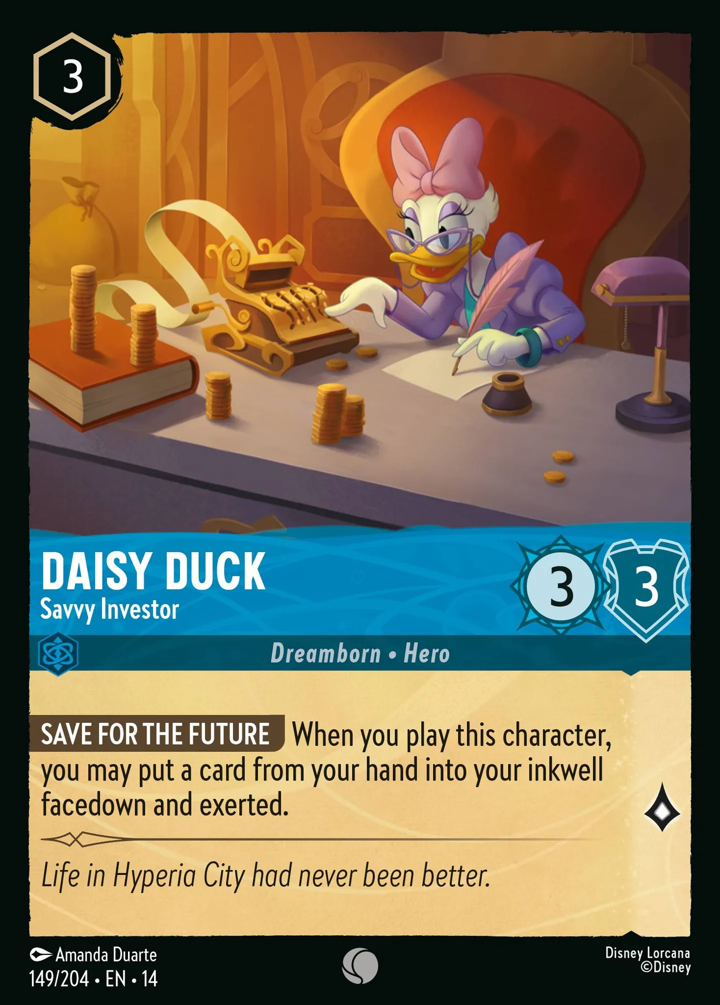 Daisy Duck - Savvy Investor — Hyperia City — Lorcana