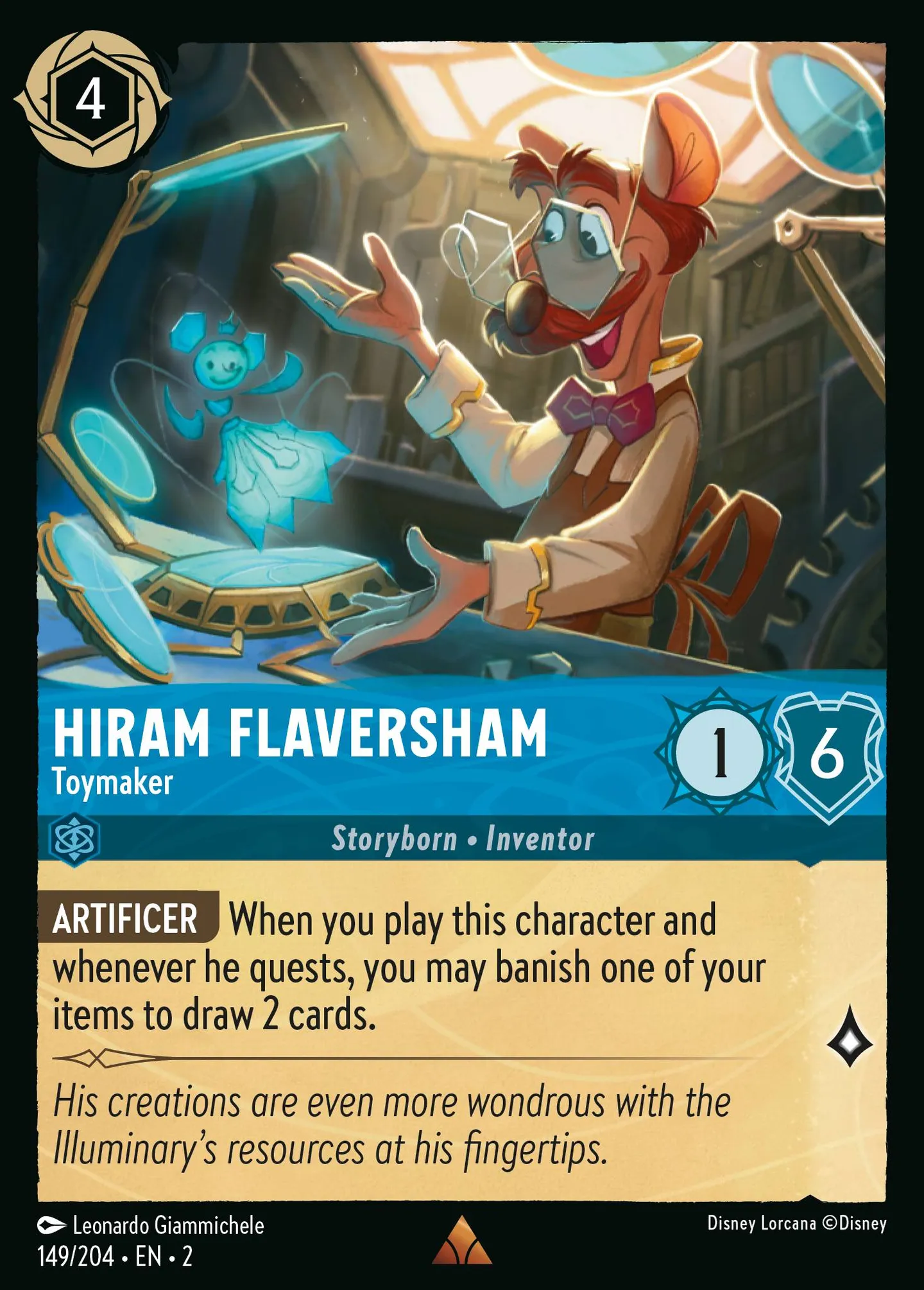 Hiram Flaversham - Toymaker — Rise of the Floodborn — Lorcana