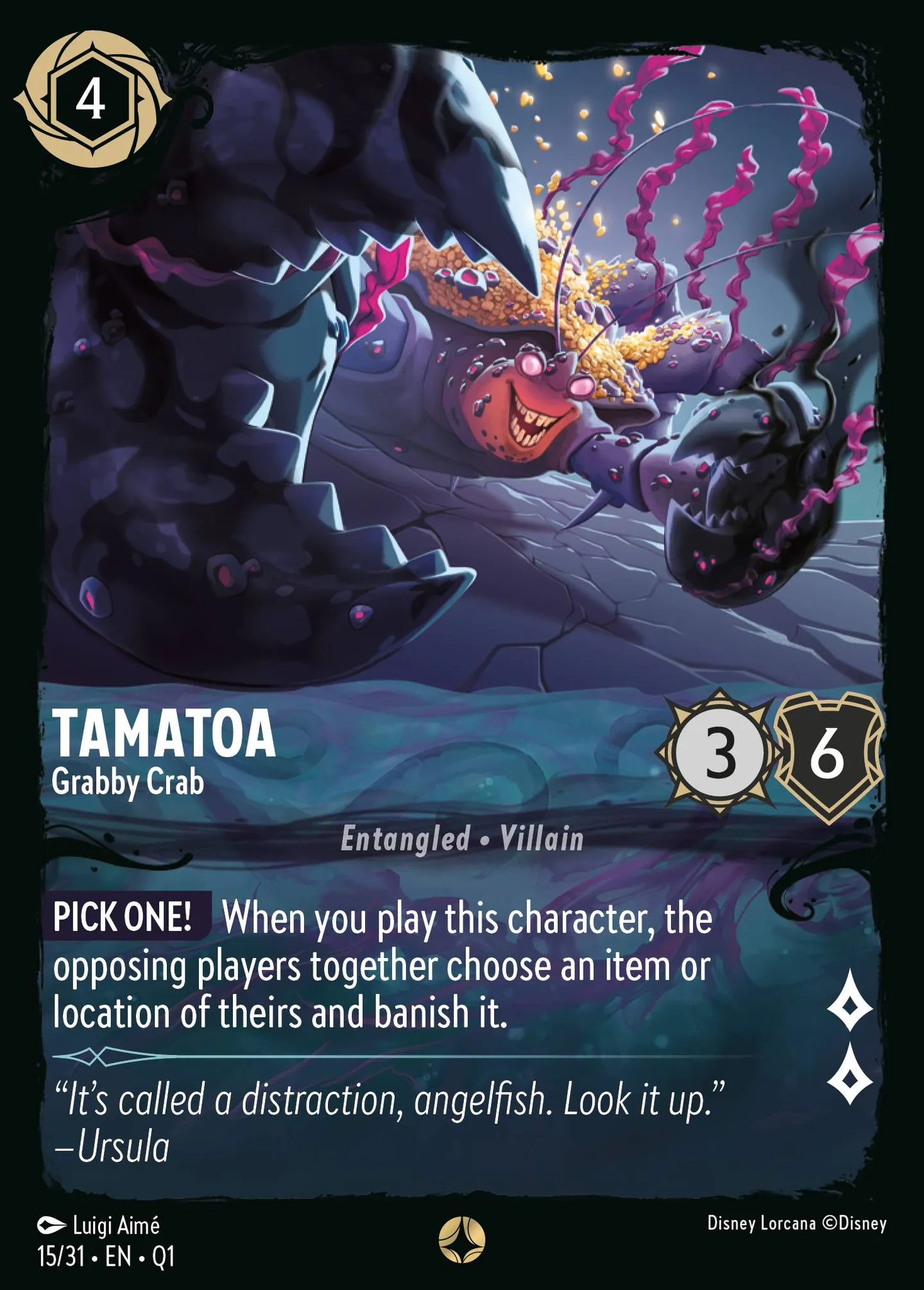 Tamatoa - Grabby Crab — Illumineer's Quest: Deep Trouble — Lorcana