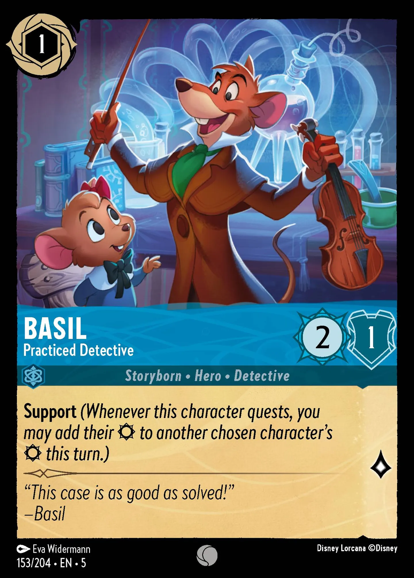 Basil - Practiced Detective — Shimmering Skies — Lorcana