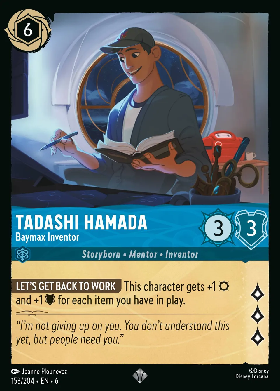 Tadashi Hamada - Baymax Inventor from Azurite Sea - Lorcana