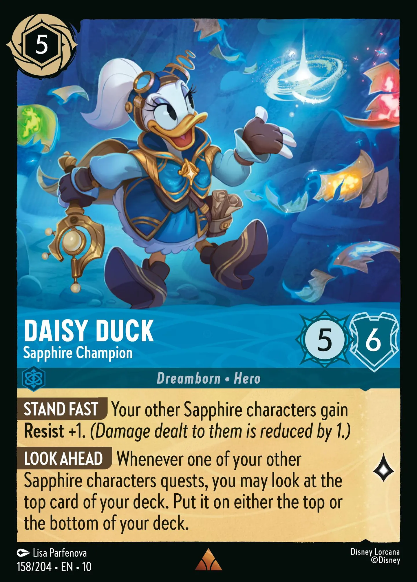 Daisy Duck - Sapphire Champion — Whispers in the Well — Lorcana