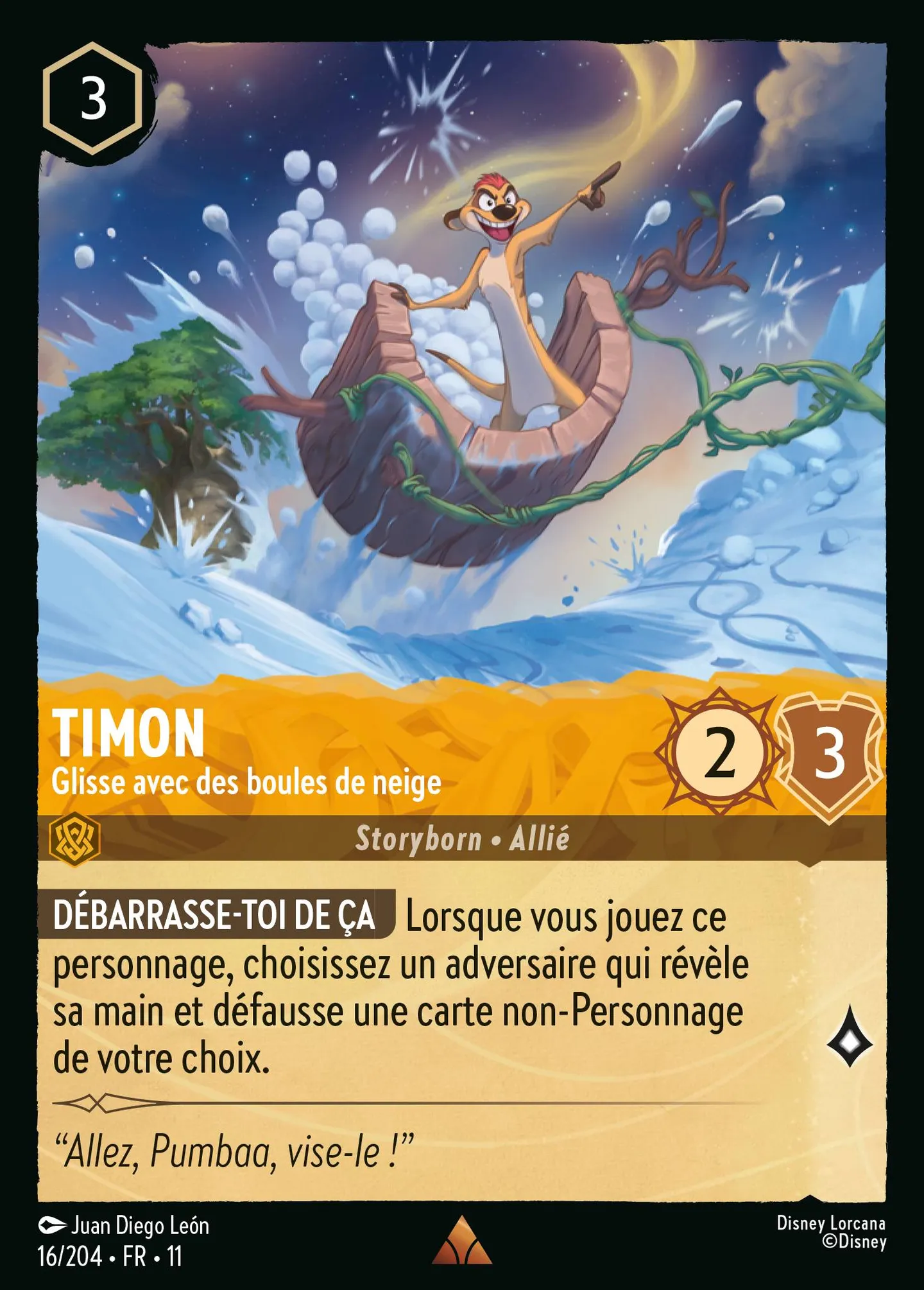 Timon - Glisse avec des boules de neige — Winterspell — Lorcana