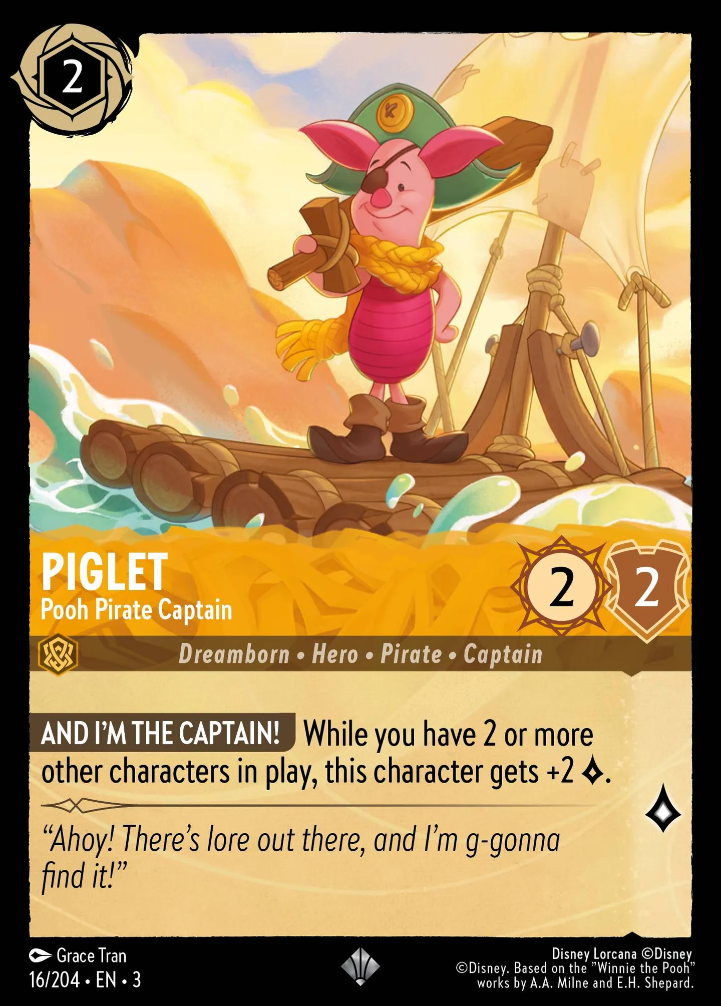 Piglet - Pooh Pirate Captain — Into the Inklands — Lorcana