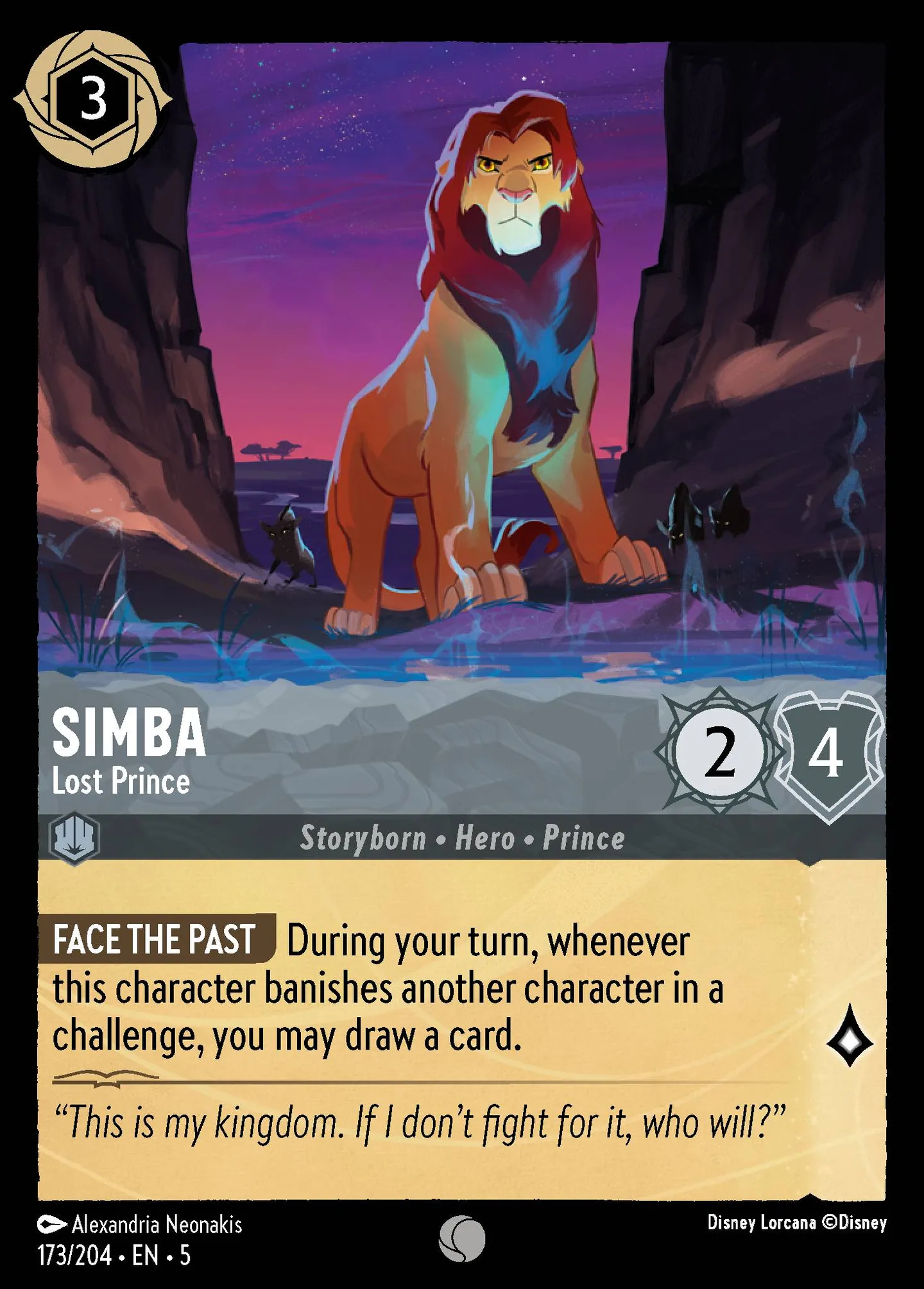 Simba - Lost Prince — Shimmering Skies — Lorcana