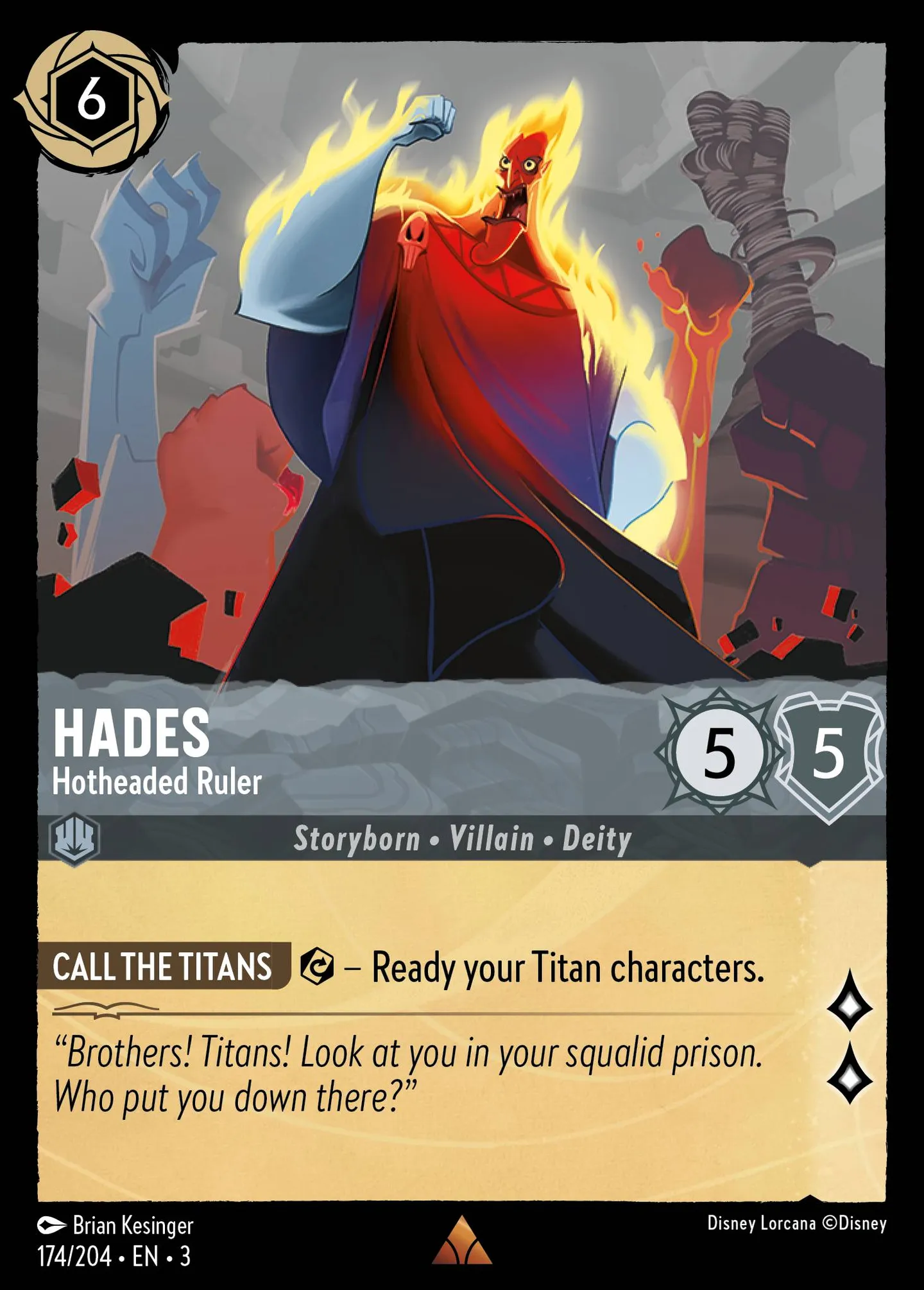 Hades - Hotheaded Ruler — Into the Inklands — Lorcana