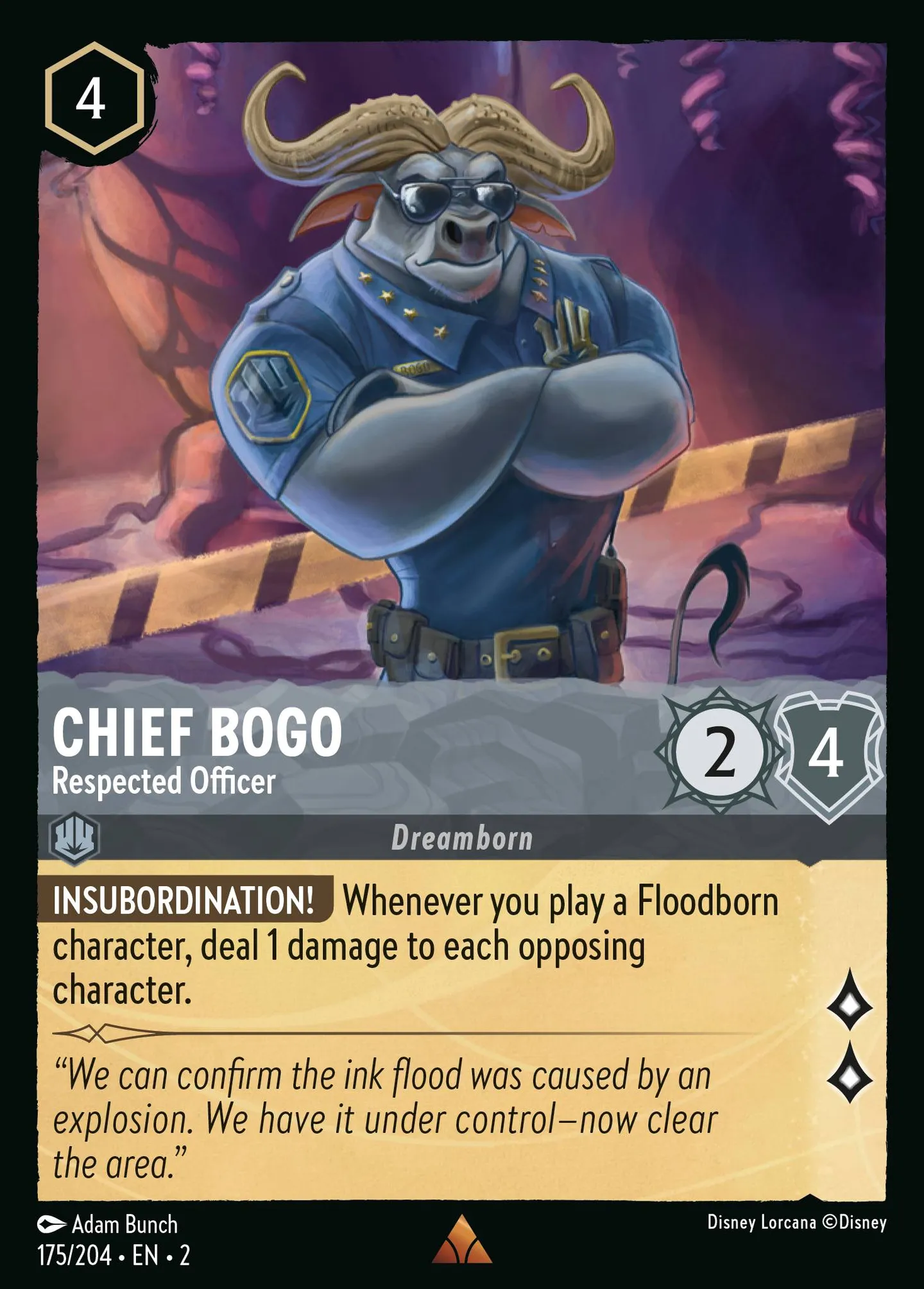 Chief Bogo - Respected Officer — Rise of the Floodborn — Lorcana