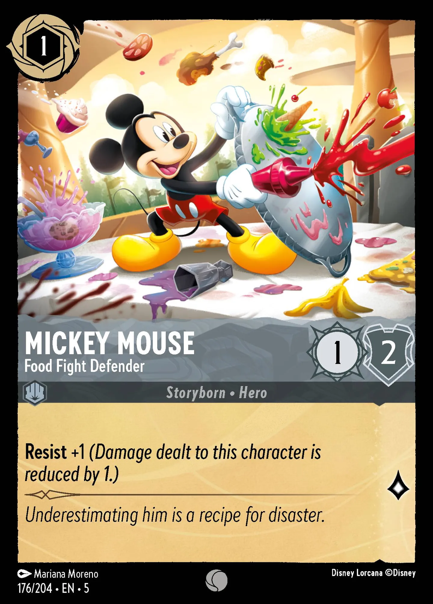Mickey Mouse - Food Fight Defender — Shimmering Skies — Lorcana