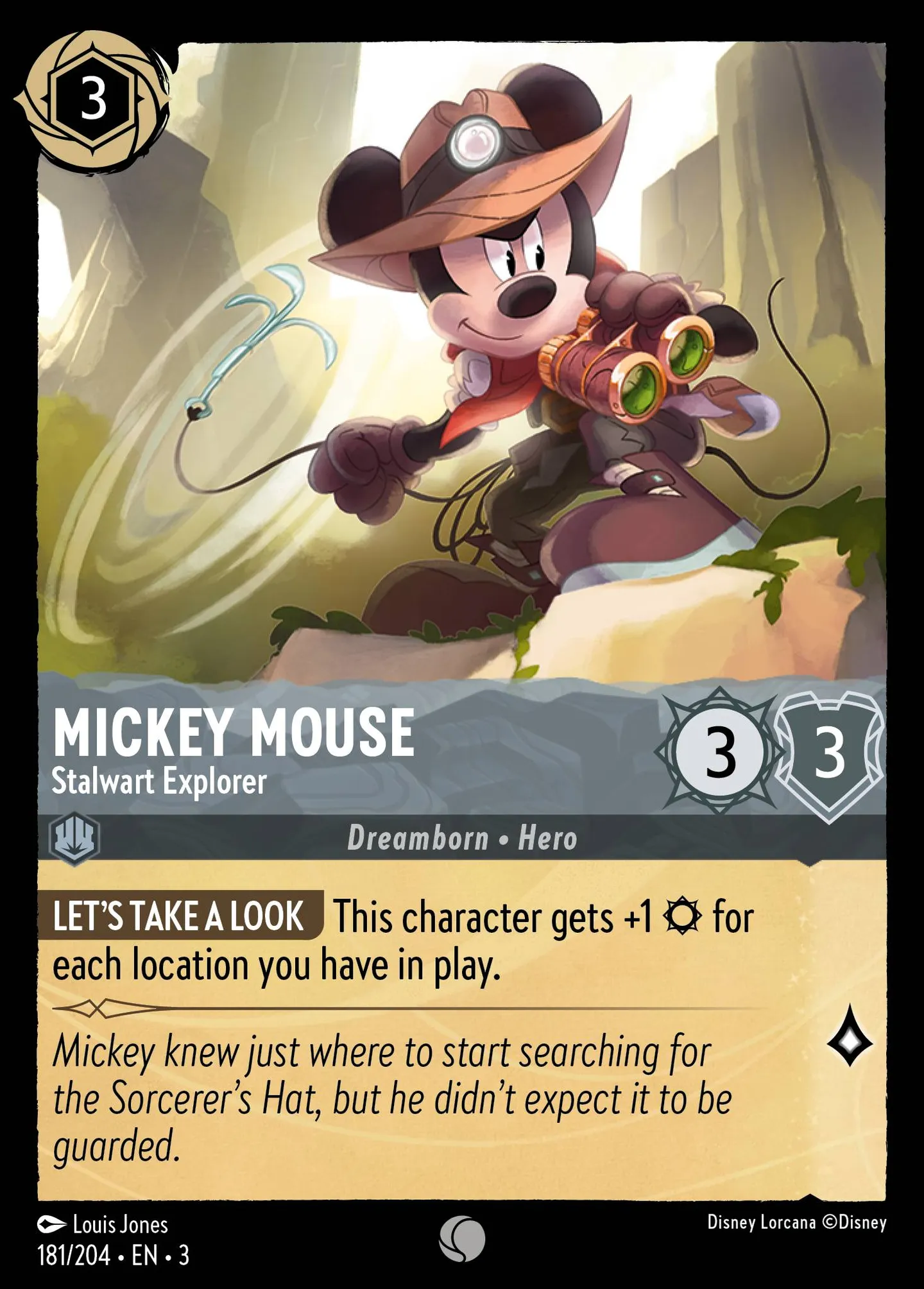 Mickey Mouse - Stalwart Explorer — Into the Inklands — Lorcana