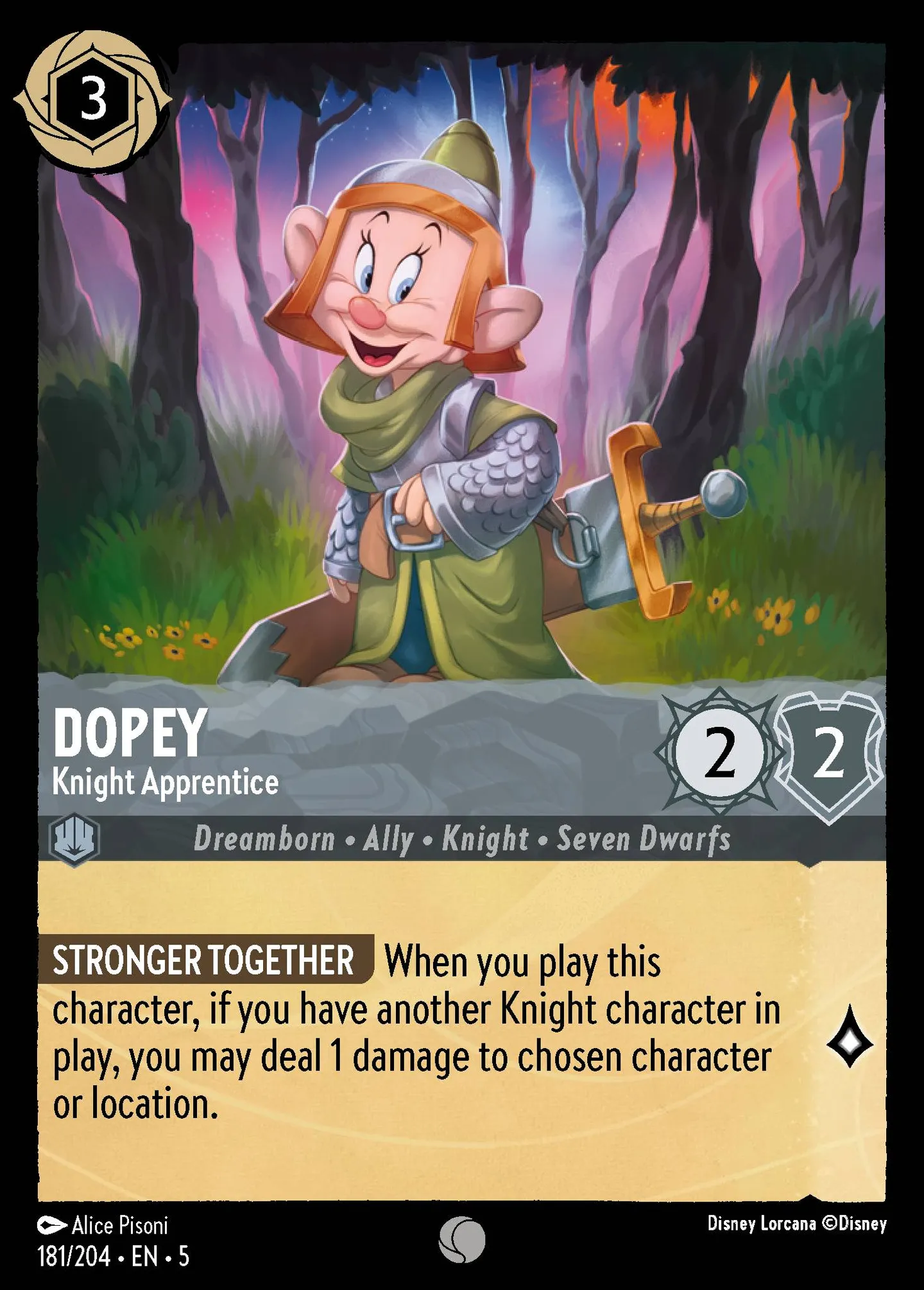 Simplet - Chevalier en herbe — Shimmering Skies — Lorcana