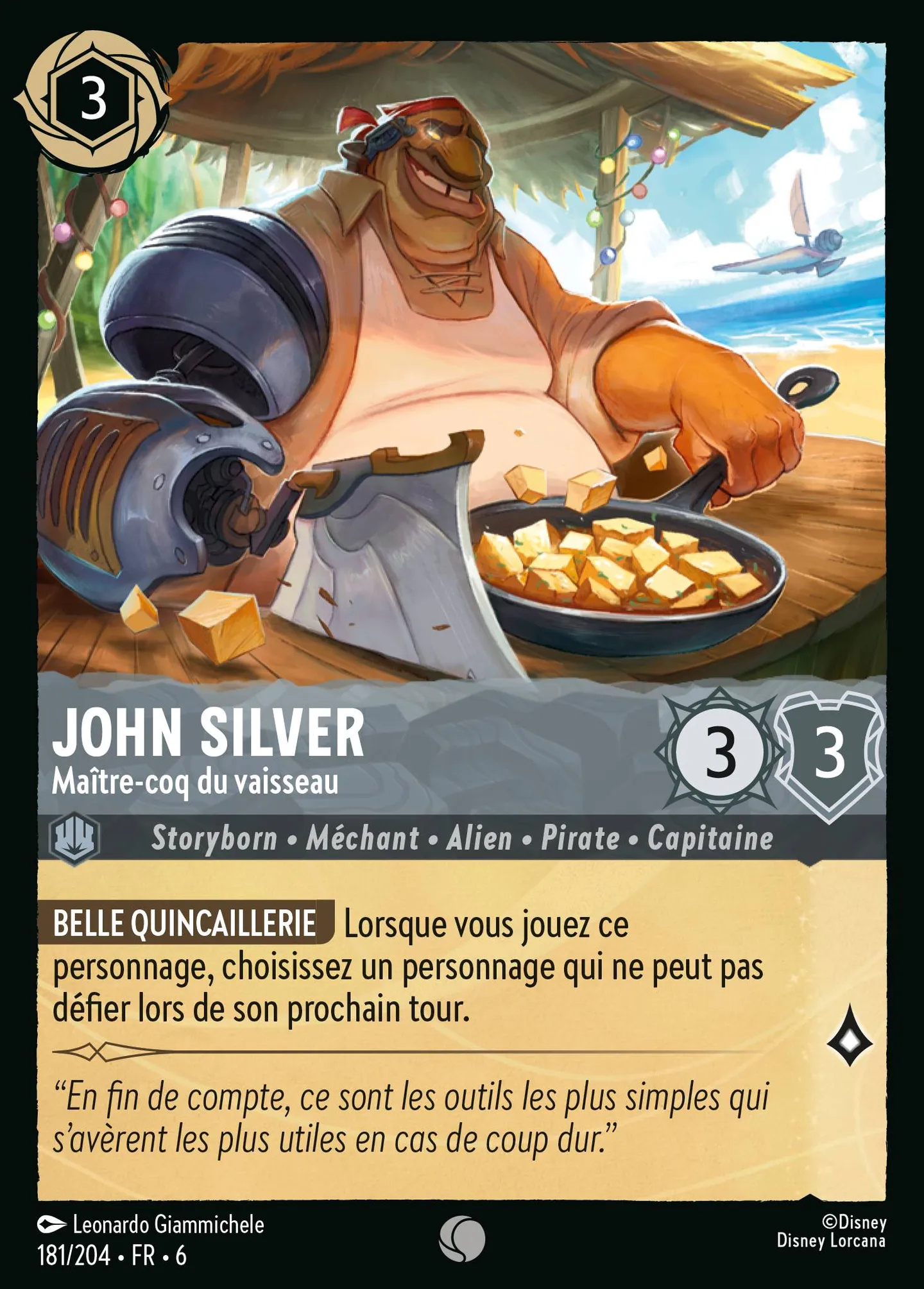 John Silver - Maître-coq du vaisseau — Azurite Sea — Lorcana