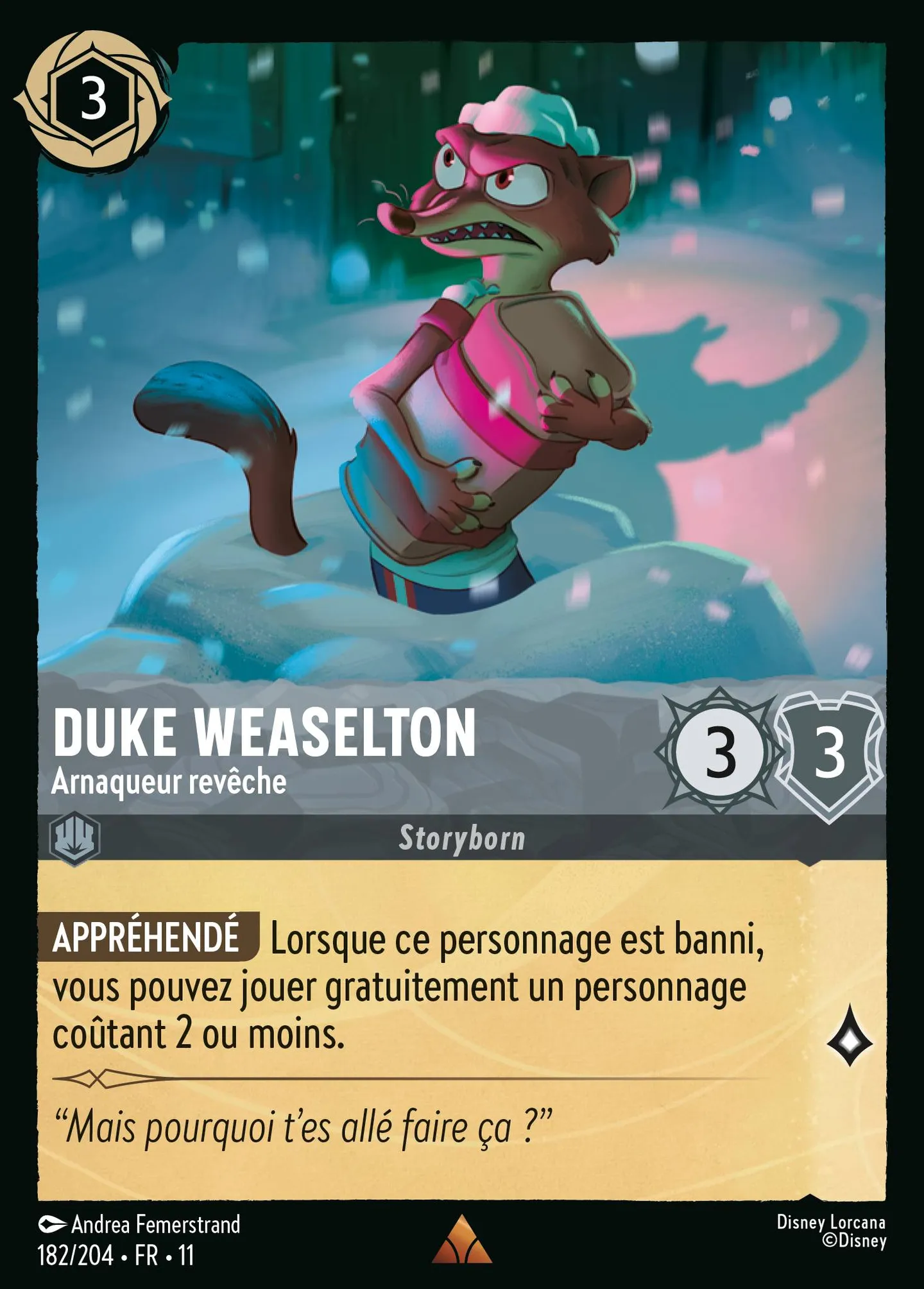 Duke Weaselton - Arnaqueur revêche — Winterspell — Lorcana