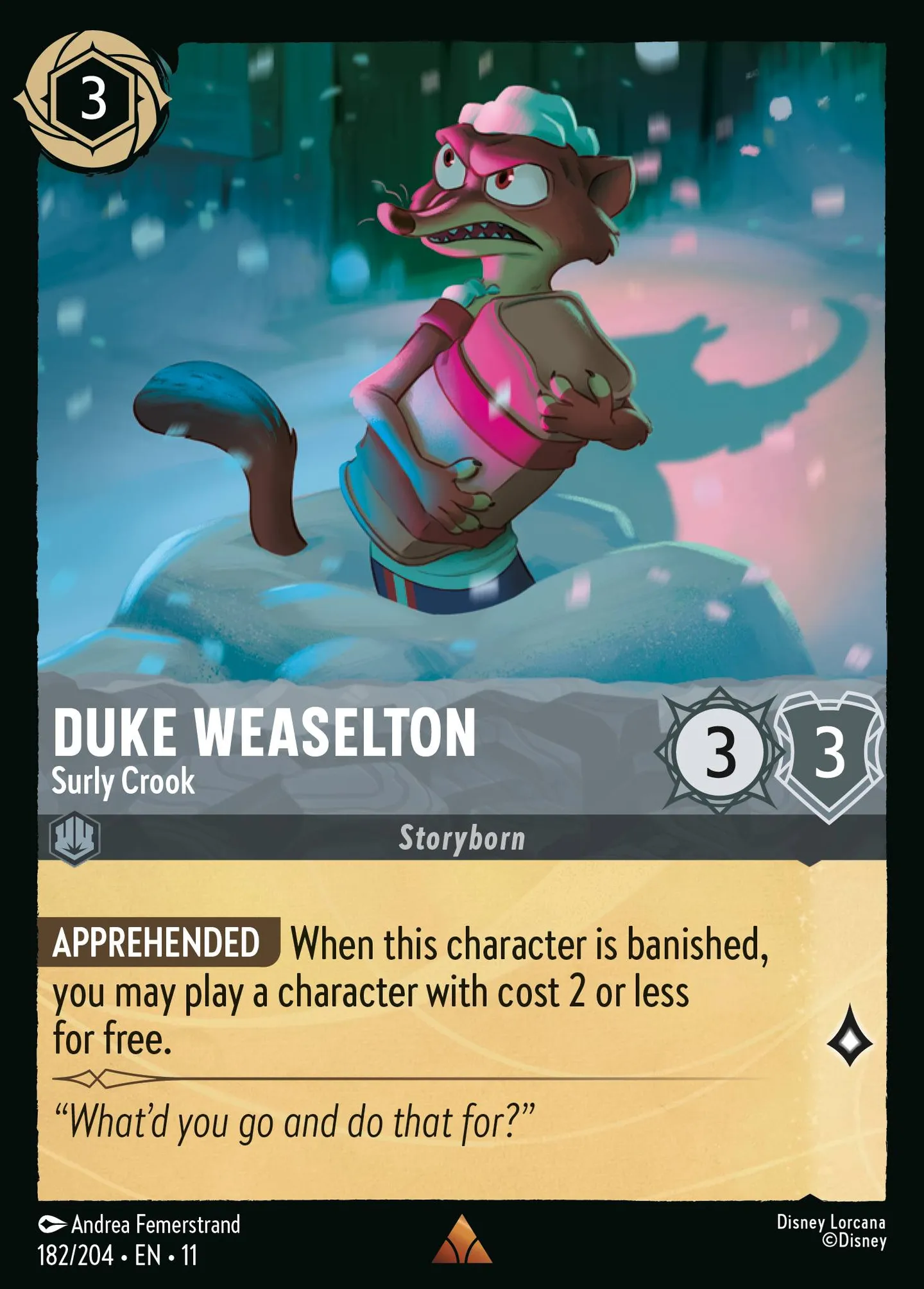 Duke Weaselton - Surly Crook — Winterspell — Lorcana