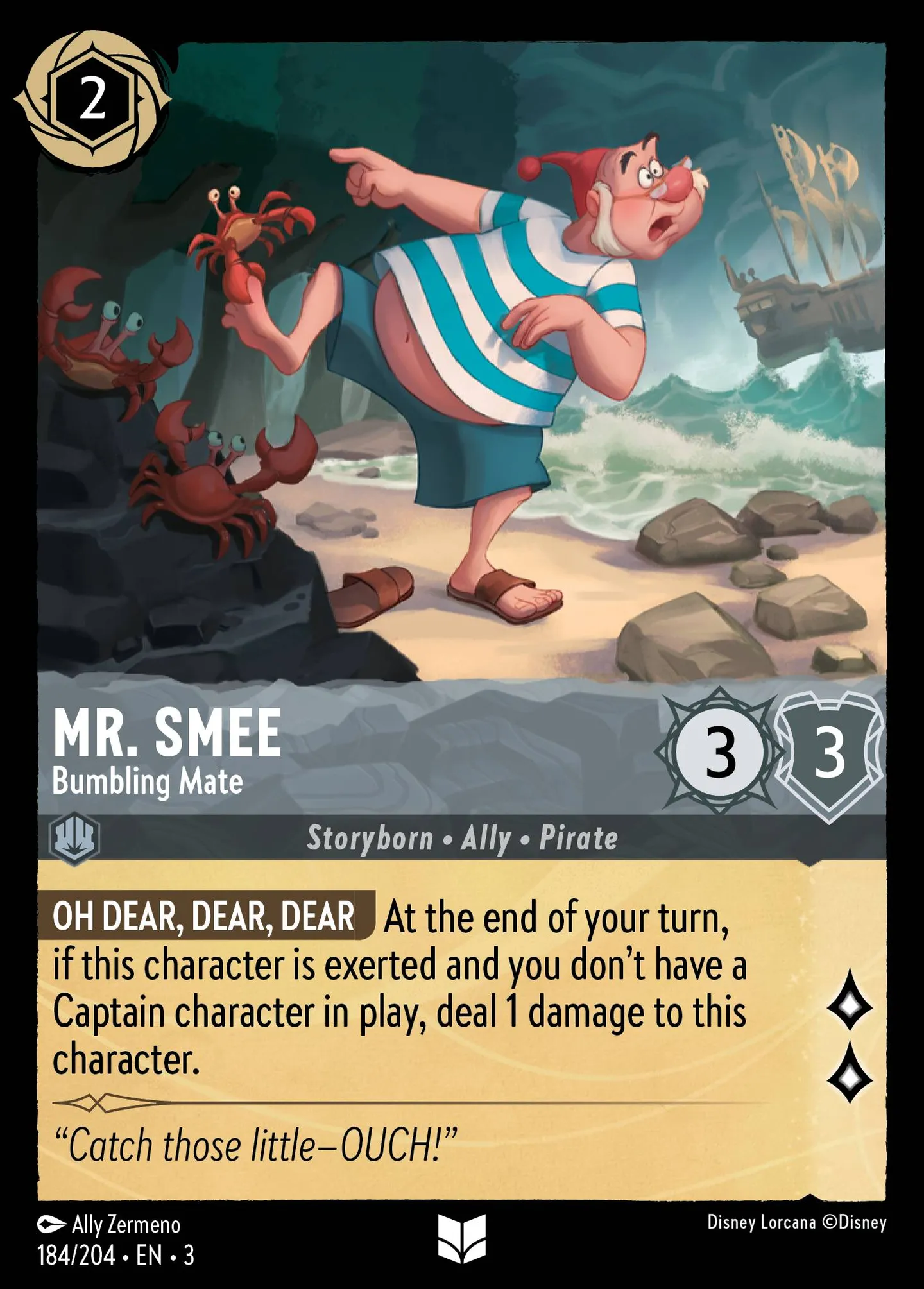 Mr. Smee - Bumbling Mate — Into the Inklands — Lorcana