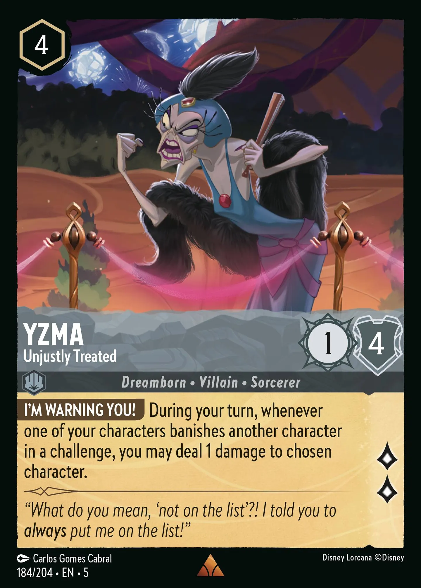 Yzma - Unjustly Treated — Shimmering Skies — Lorcana