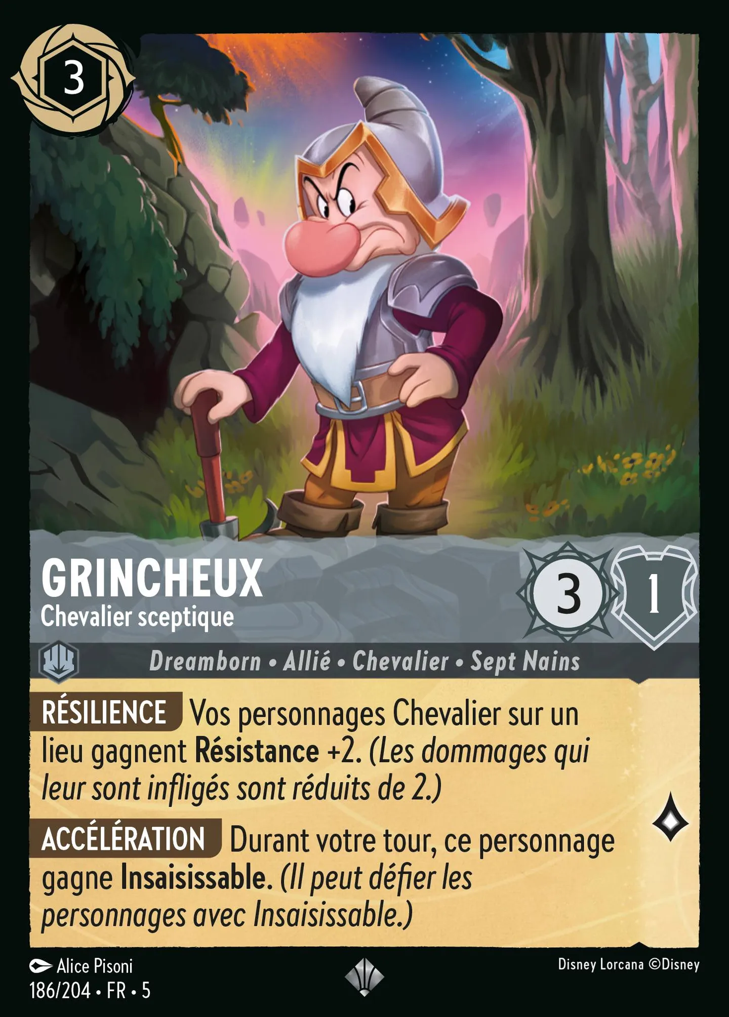 Grincheux - Chevalier sceptique — Shimmering Skies — Lorcana