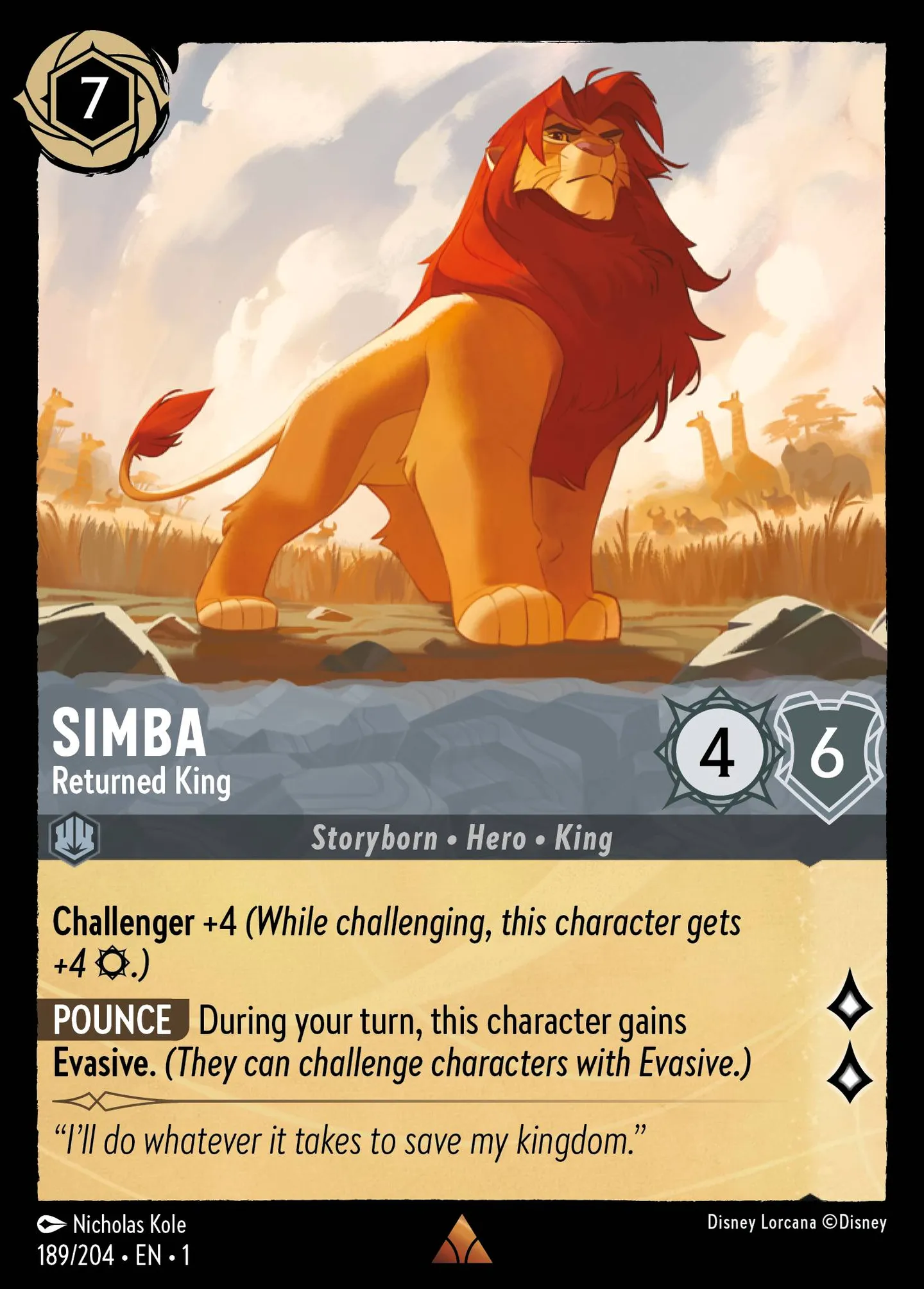 Simba - Returned King — The First Chapter — Lorcana