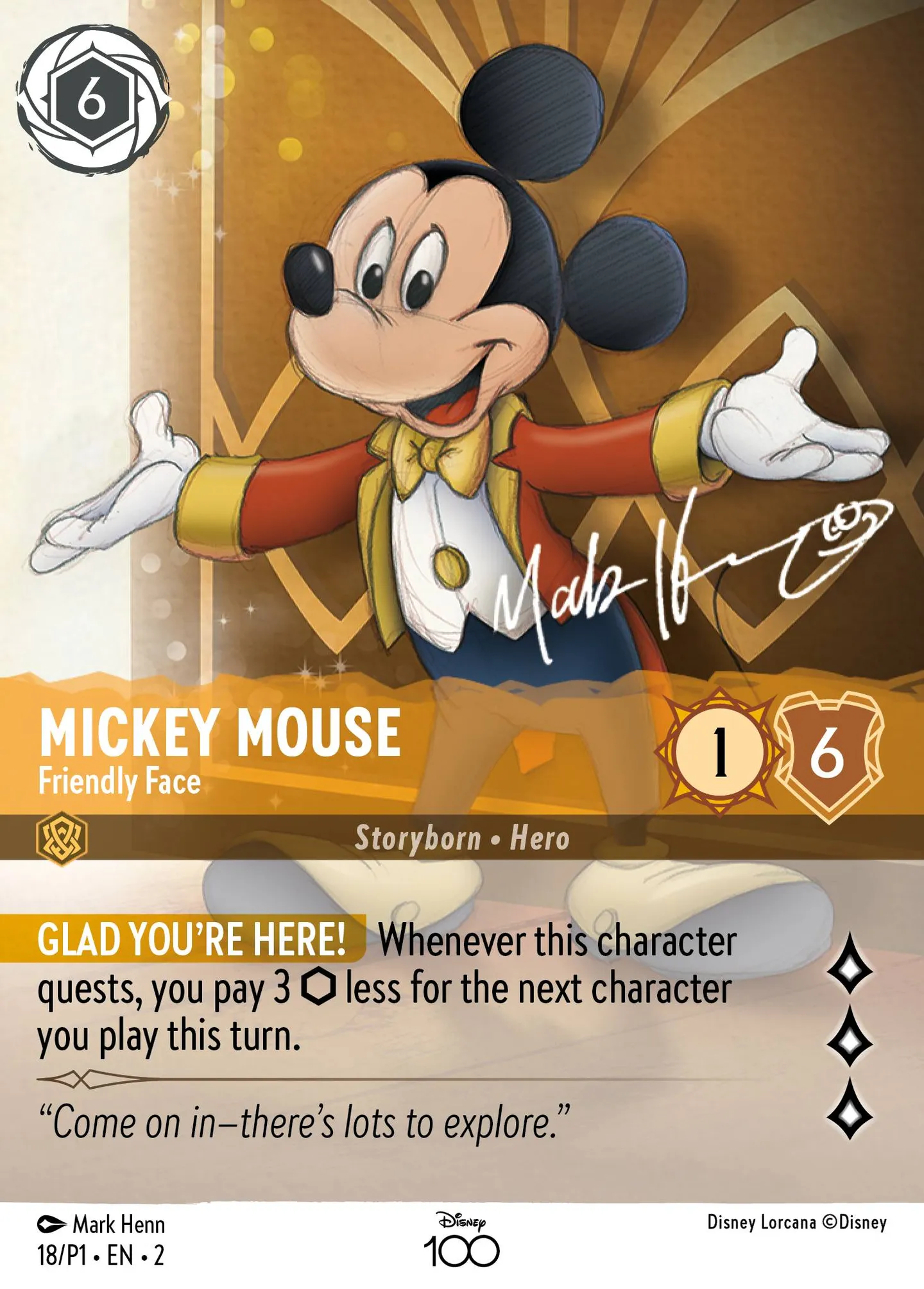 Mickey Mouse - Friendly Face — Promos - Year 1 — Lorcana
