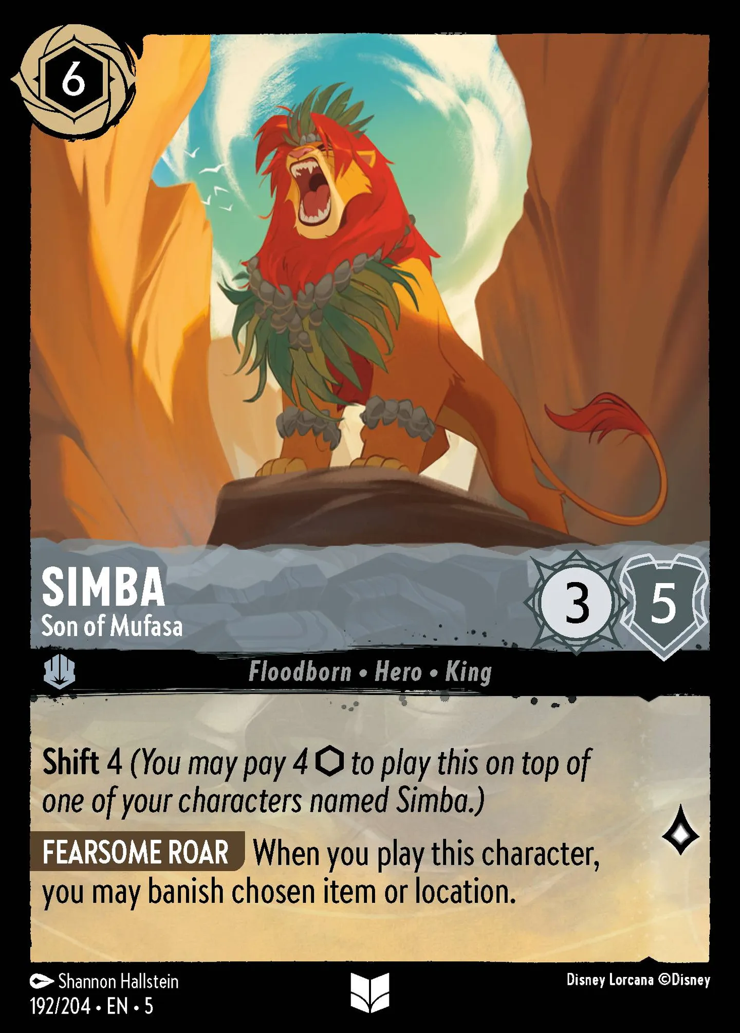 Simba - Son of Mufasa — Shimmering Skies — Lorcana