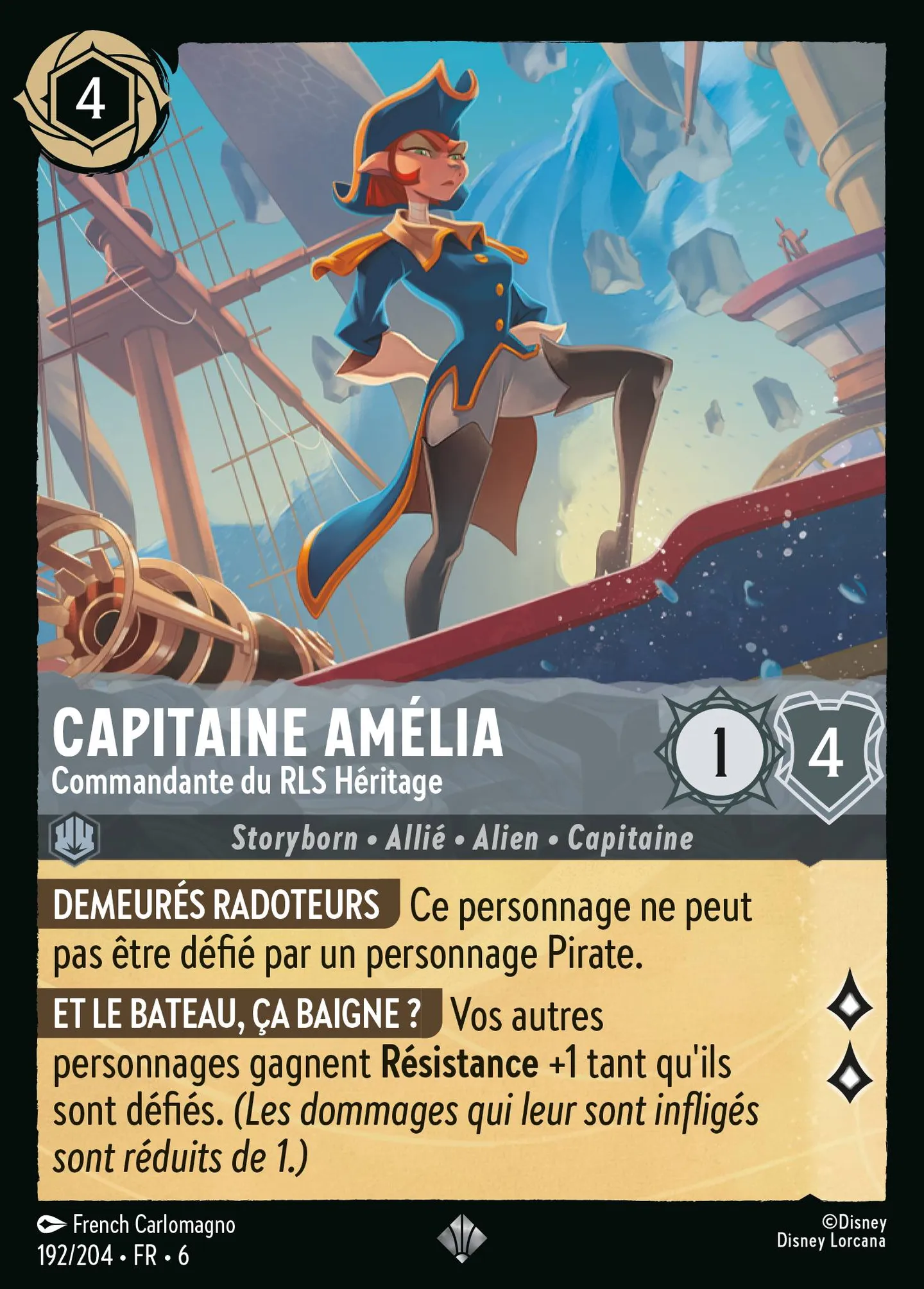 Capitaine Amélia - Commandante du RLS Héritage — Azurite Sea — Lorcana