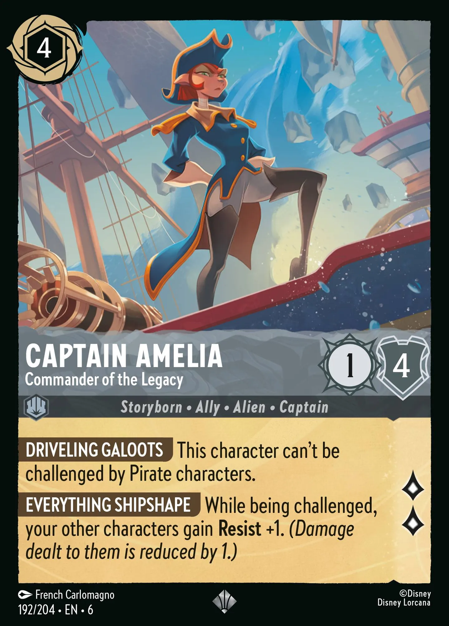 Captain Amelia - Commander of the Legacy — Azurite Sea — Lorcana