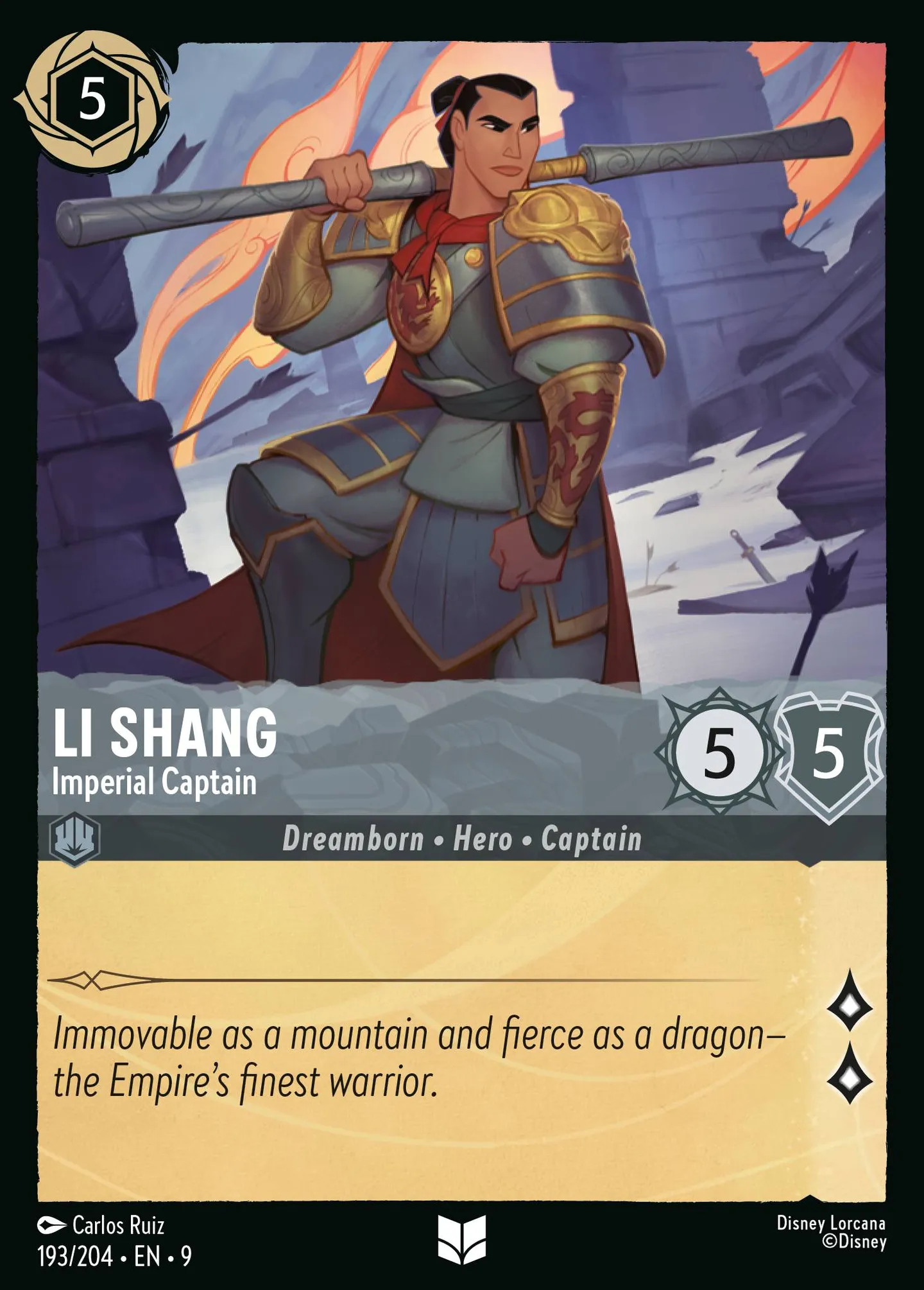Li Shang - Capitaine Impérial — Fabled — Lorcana