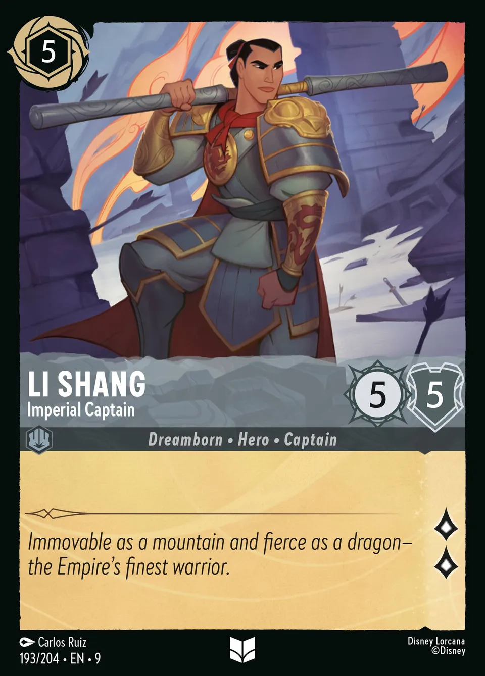 Li Shang - Imperial Captain from Fabled - Lorcana