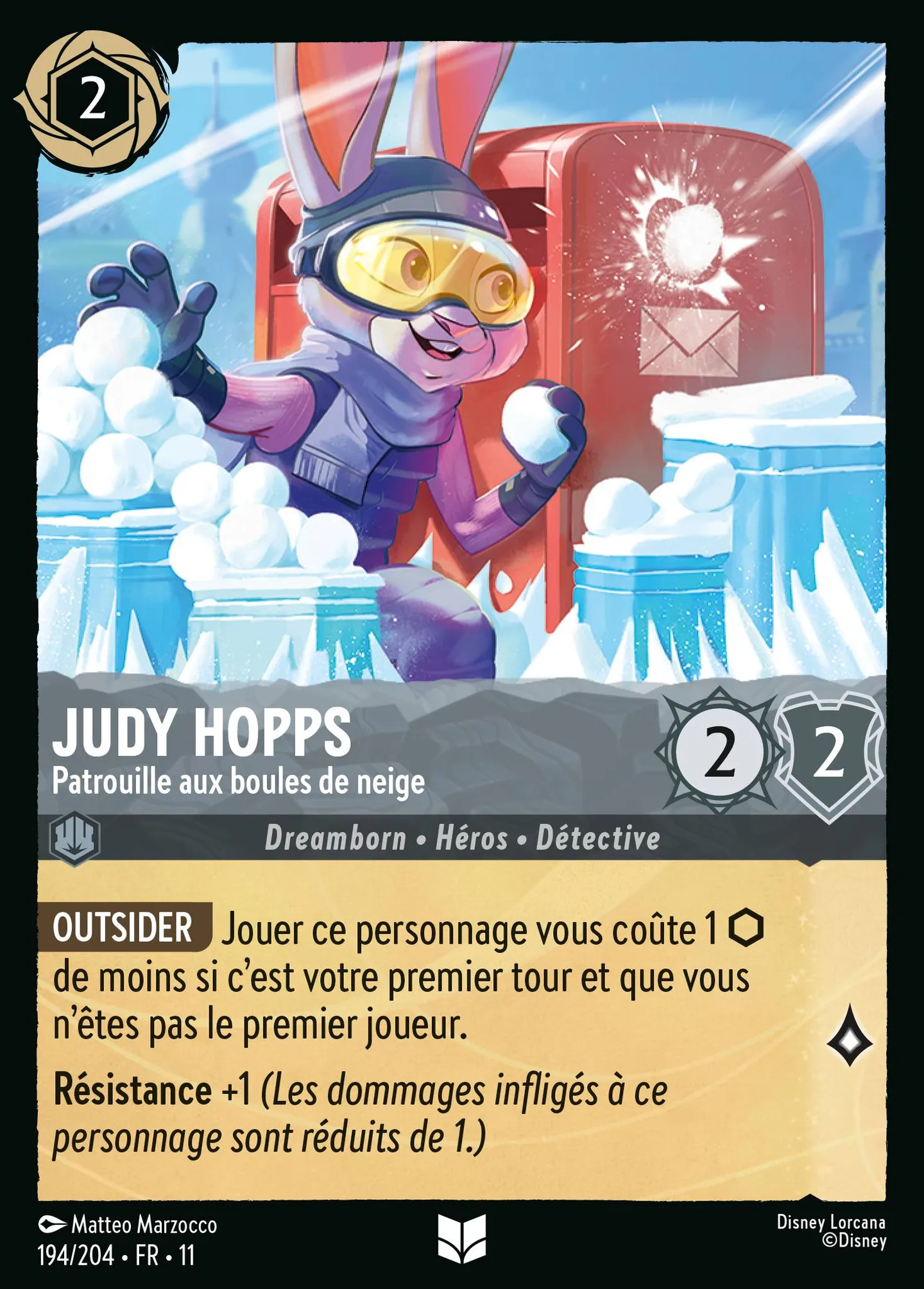 Judy Hopps - Patrouille aux boules de neige — Winterspell — Lorcana
