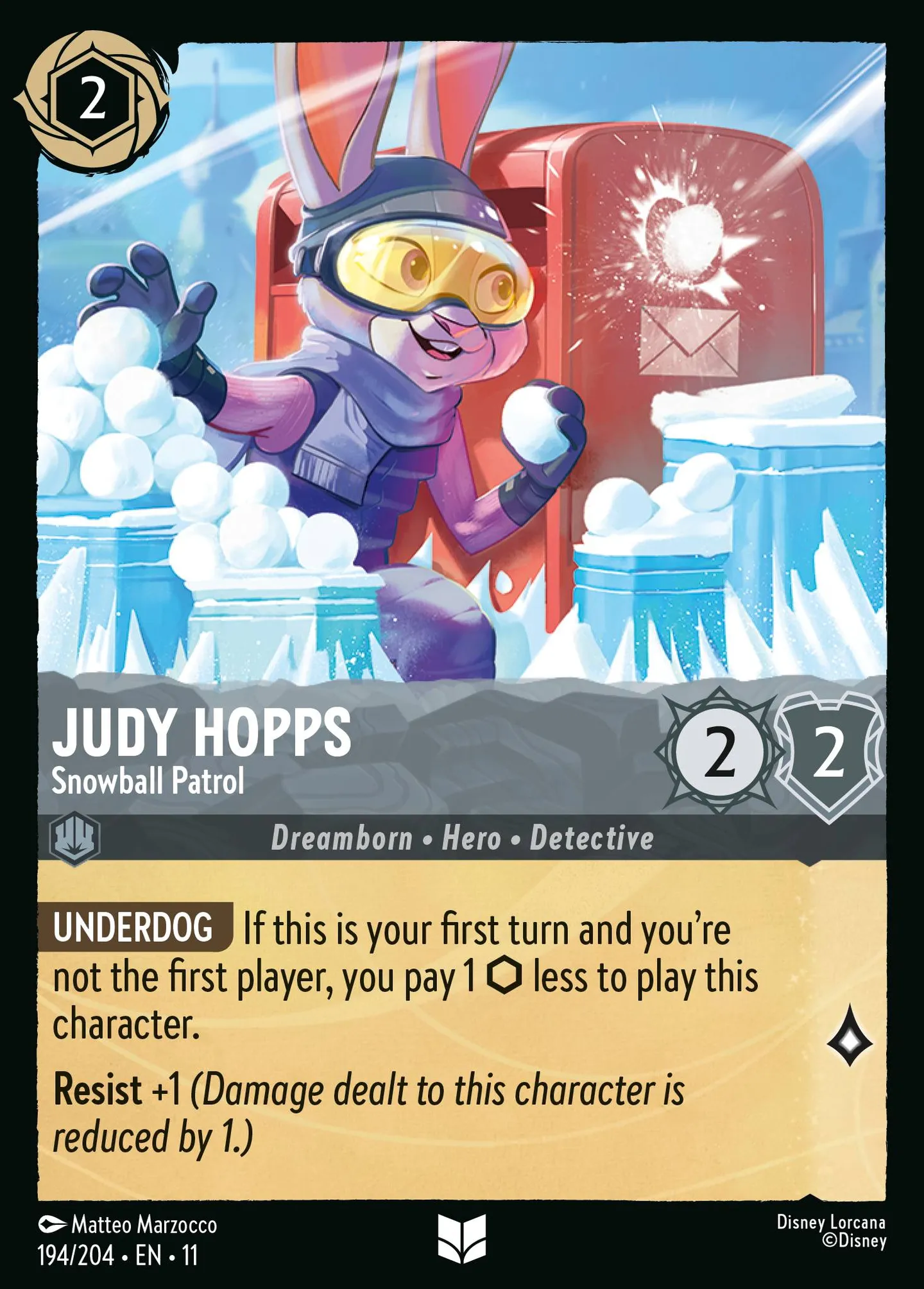 Judy Hopps - Patrouille aux boules de neige — Winterspell — Lorcana