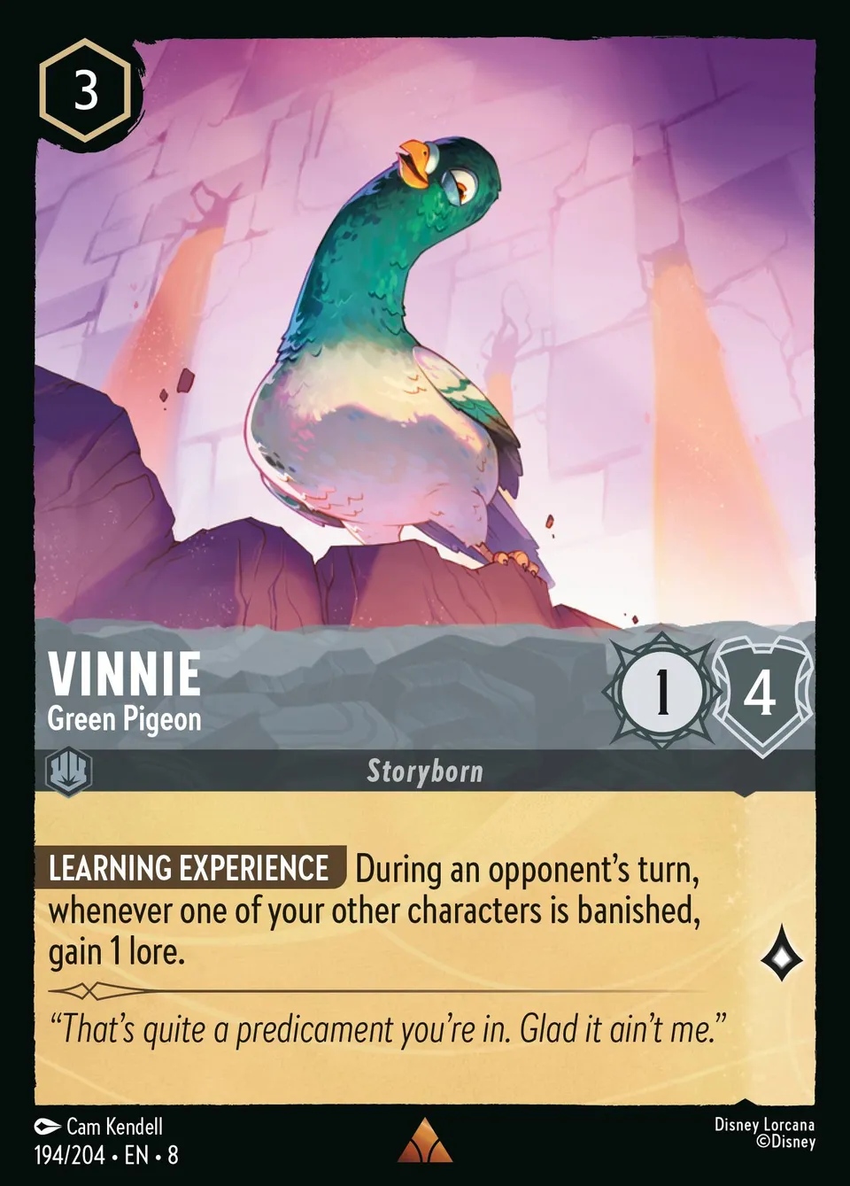 Vinnie - Green Pigeon from The Reign of Jafar - Lorcana