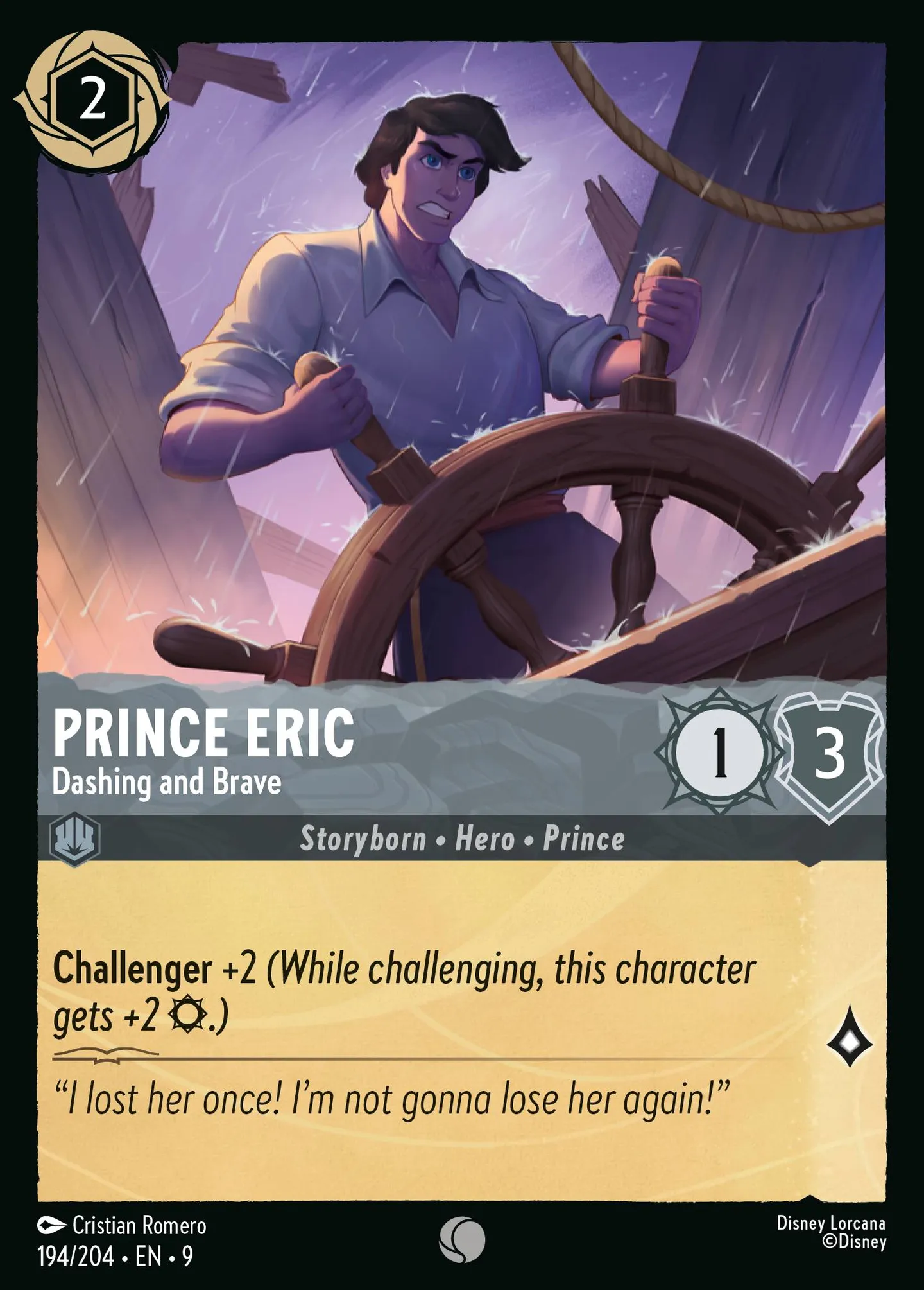 Prince Eric - Dashing and Brave — Fabled — Lorcana