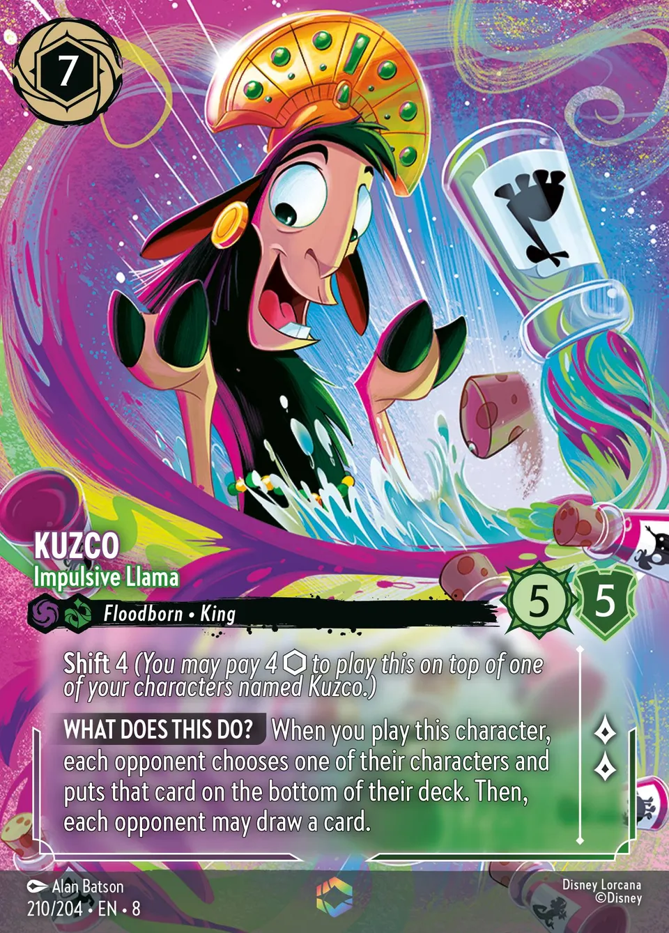 Kuzco - Impulsive Llama from The Reign of Jafar - Lorcana