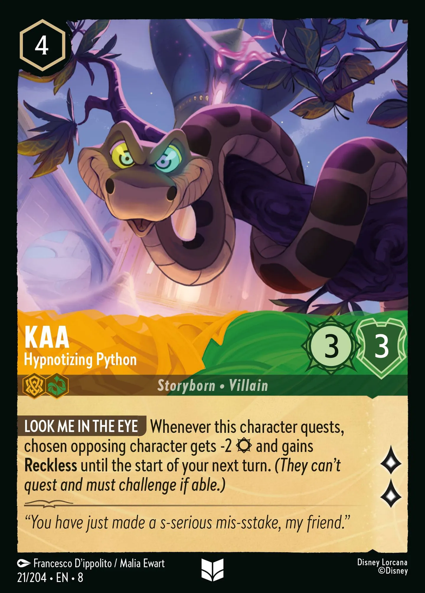 Kaa - Python hypnotiseur — The Reign of Jafar — Lorcana