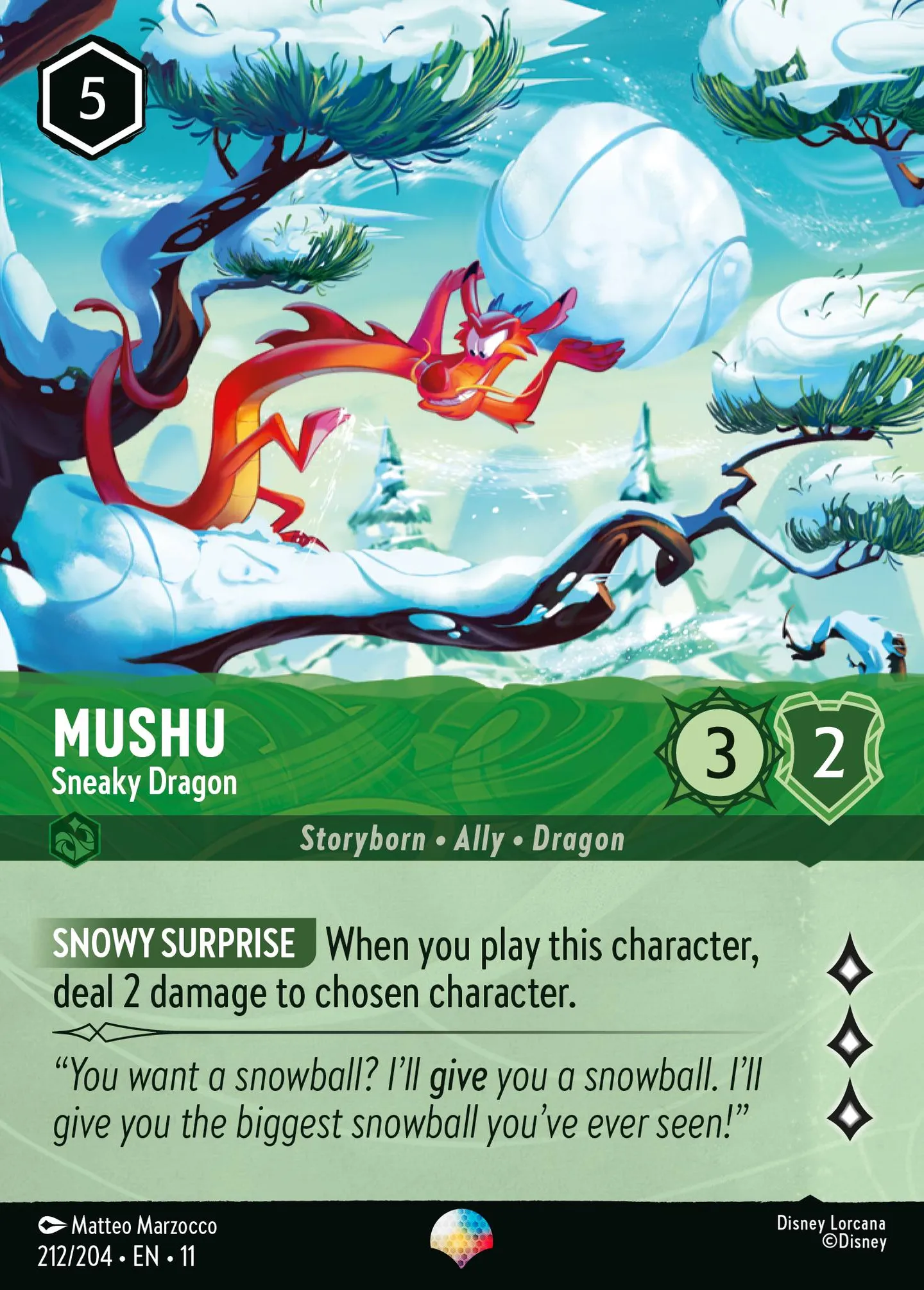 Mushu - Dragon malicieux — Winterspell — Lorcana