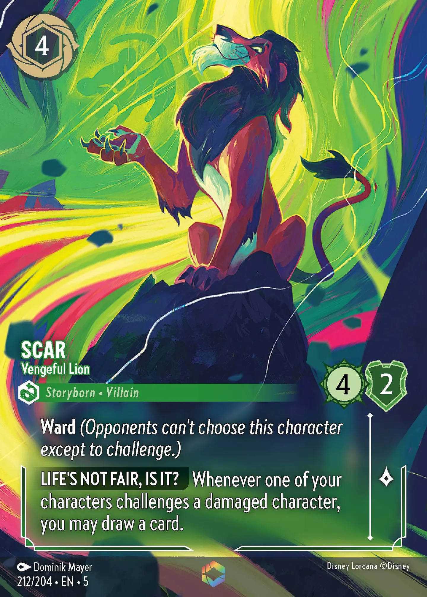 Scar - Vengeful Lion — Shimmering Skies — Lorcana