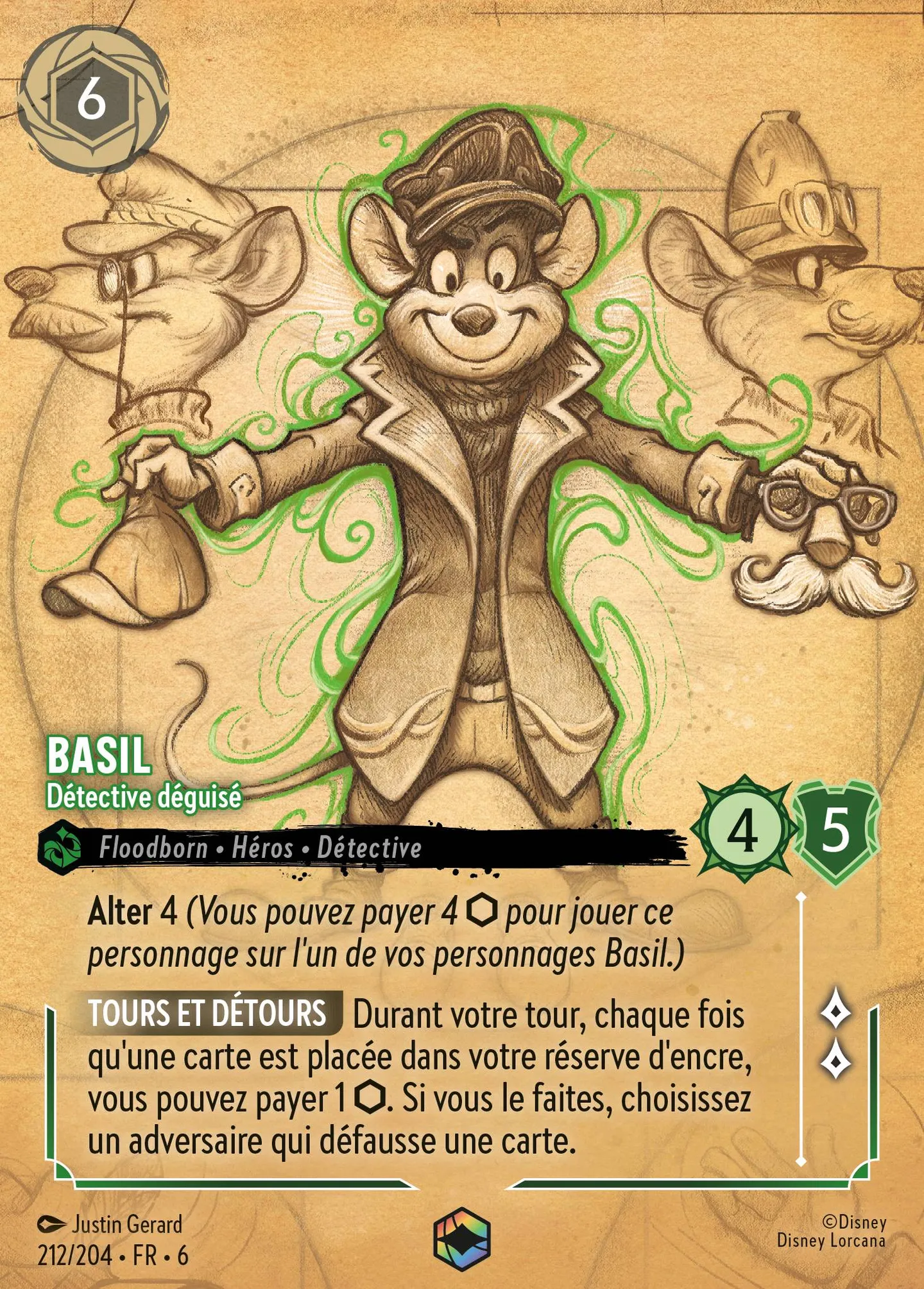 Basil - Détective déguisé — Azurite Sea — Lorcana
