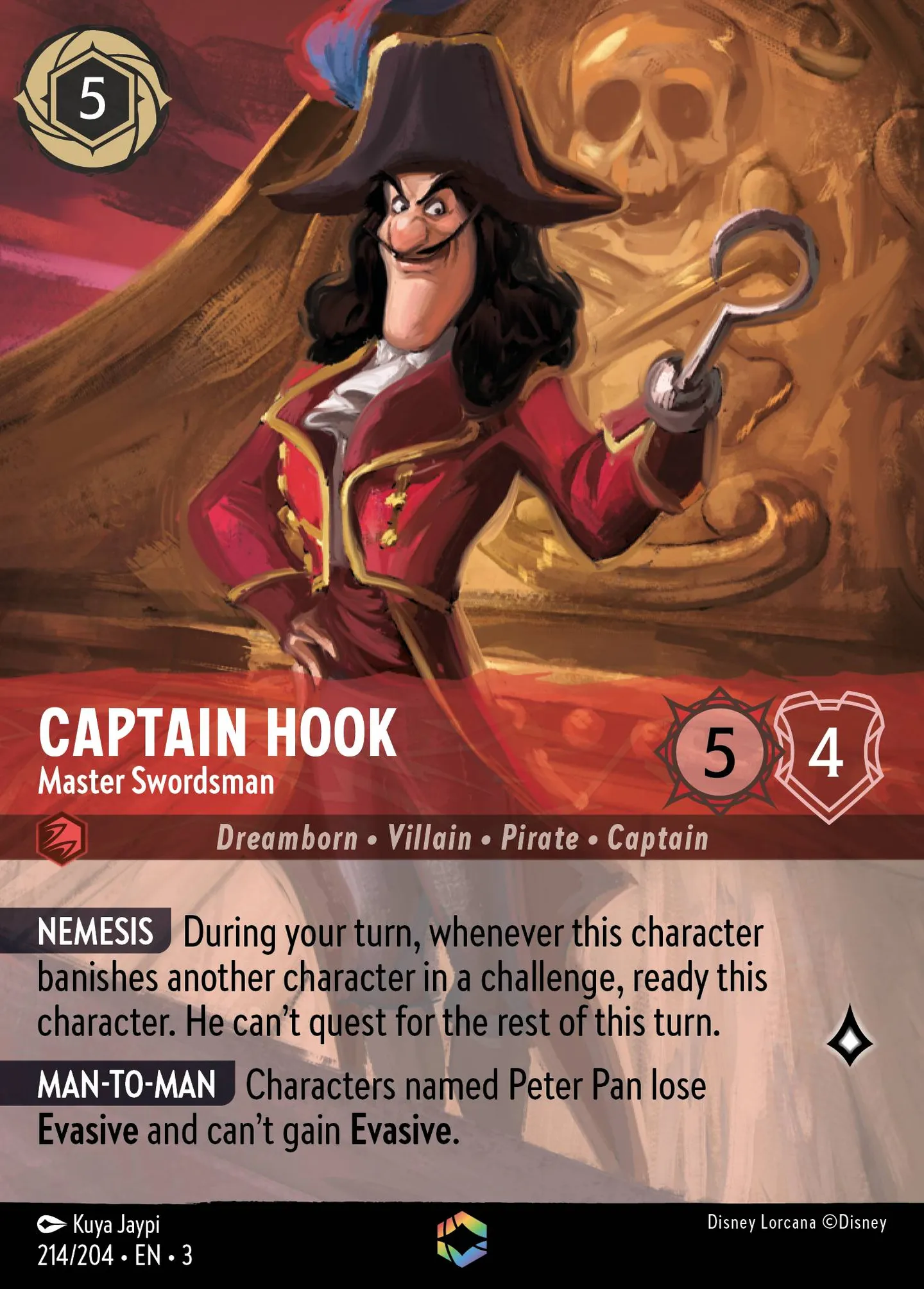 Captain Hook - Master Swordsman — Into the Inklands — Lorcana