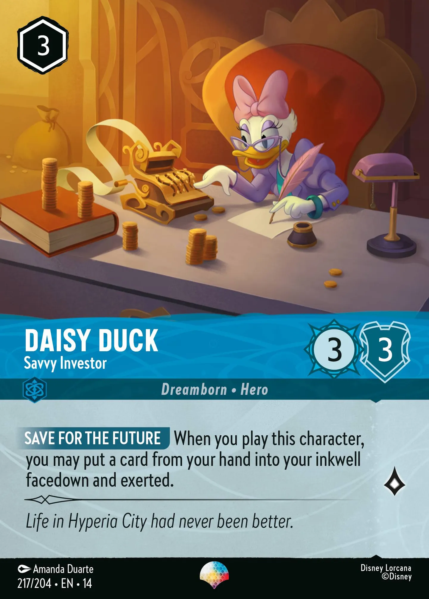 Daisy Duck - Savvy Investor — Hyperia City — Lorcana