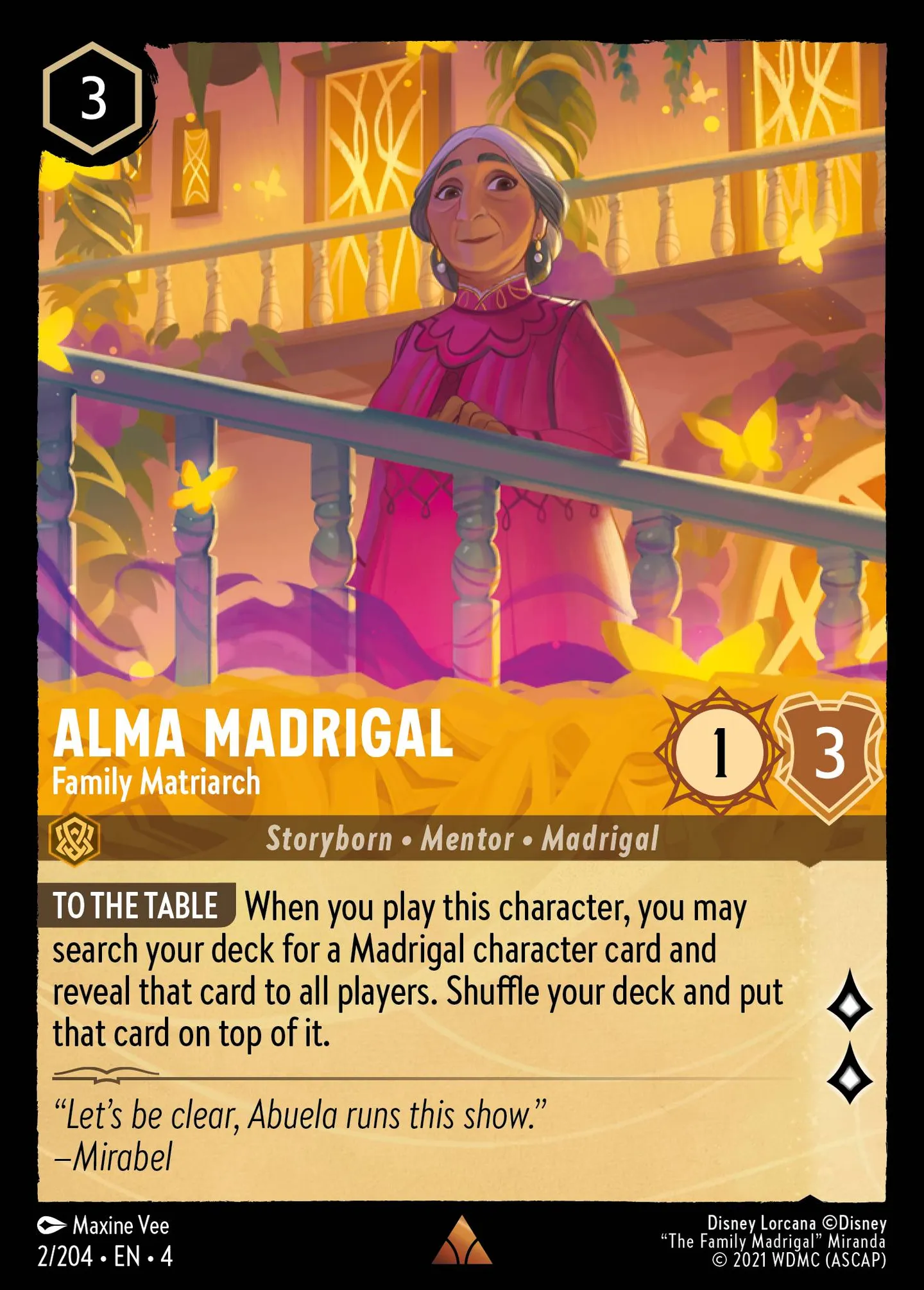 Alma Madrigal - Matriarche de la famille — Ursula's Return — Lorcana