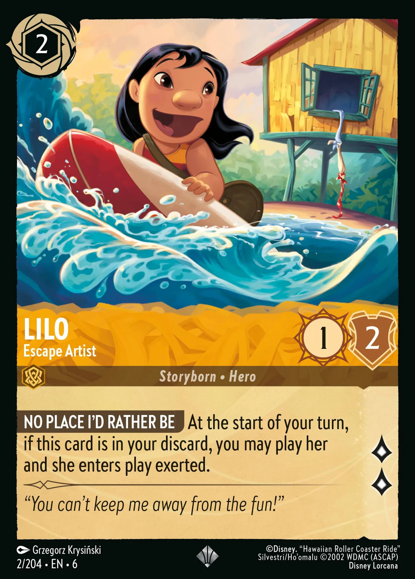 Lilo - Escape Artist — Azurite Sea — Lorcana