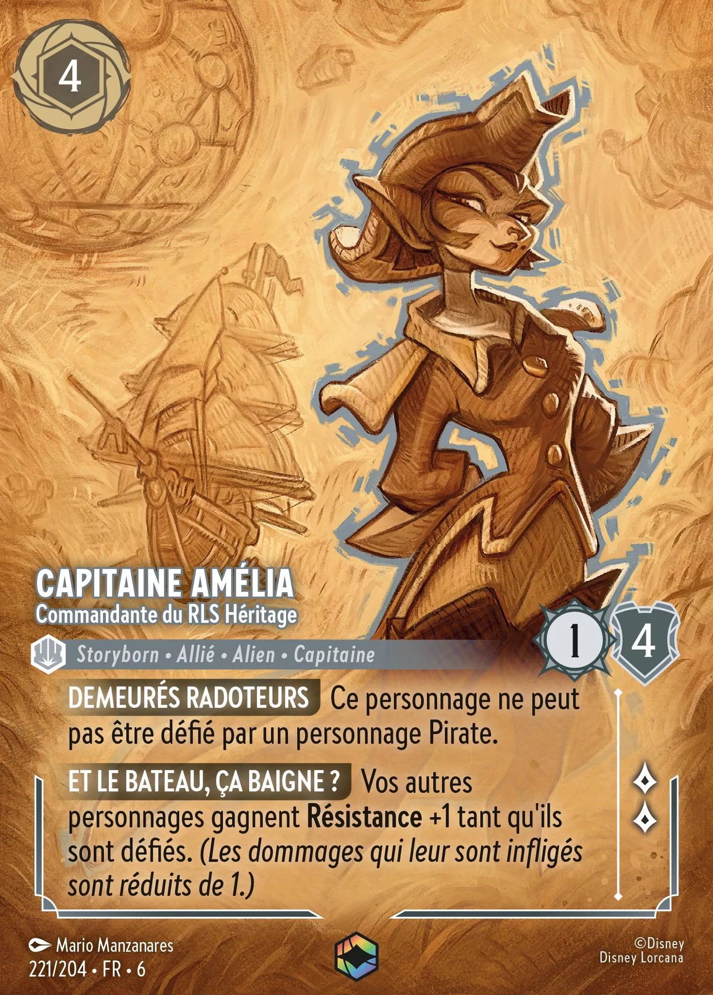 Capitaine Amélia - Commandante du RLS Héritage — Azurite Sea — Lorcana