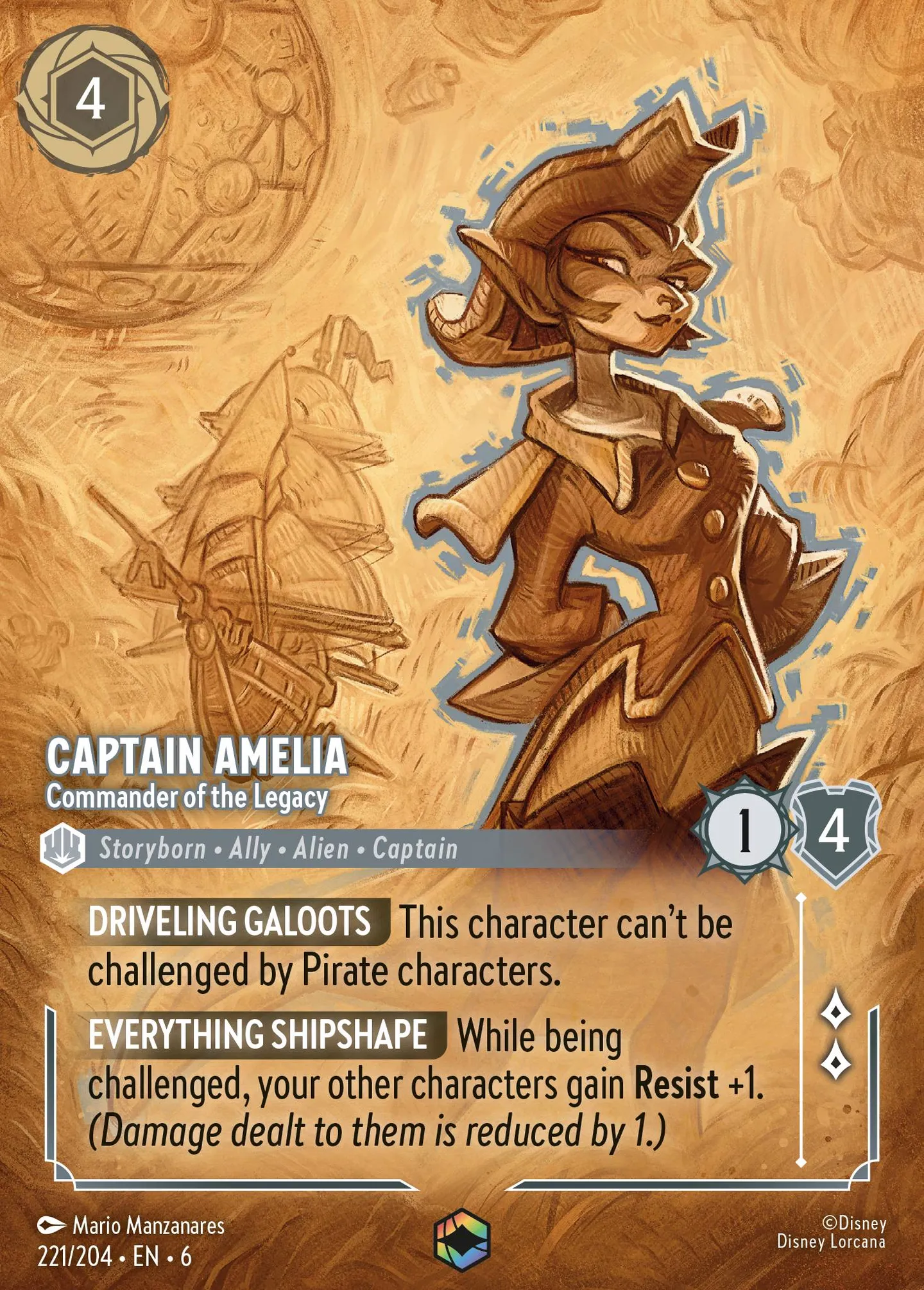 Captain Amelia - Commander of the Legacy — Azurite Sea — Lorcana