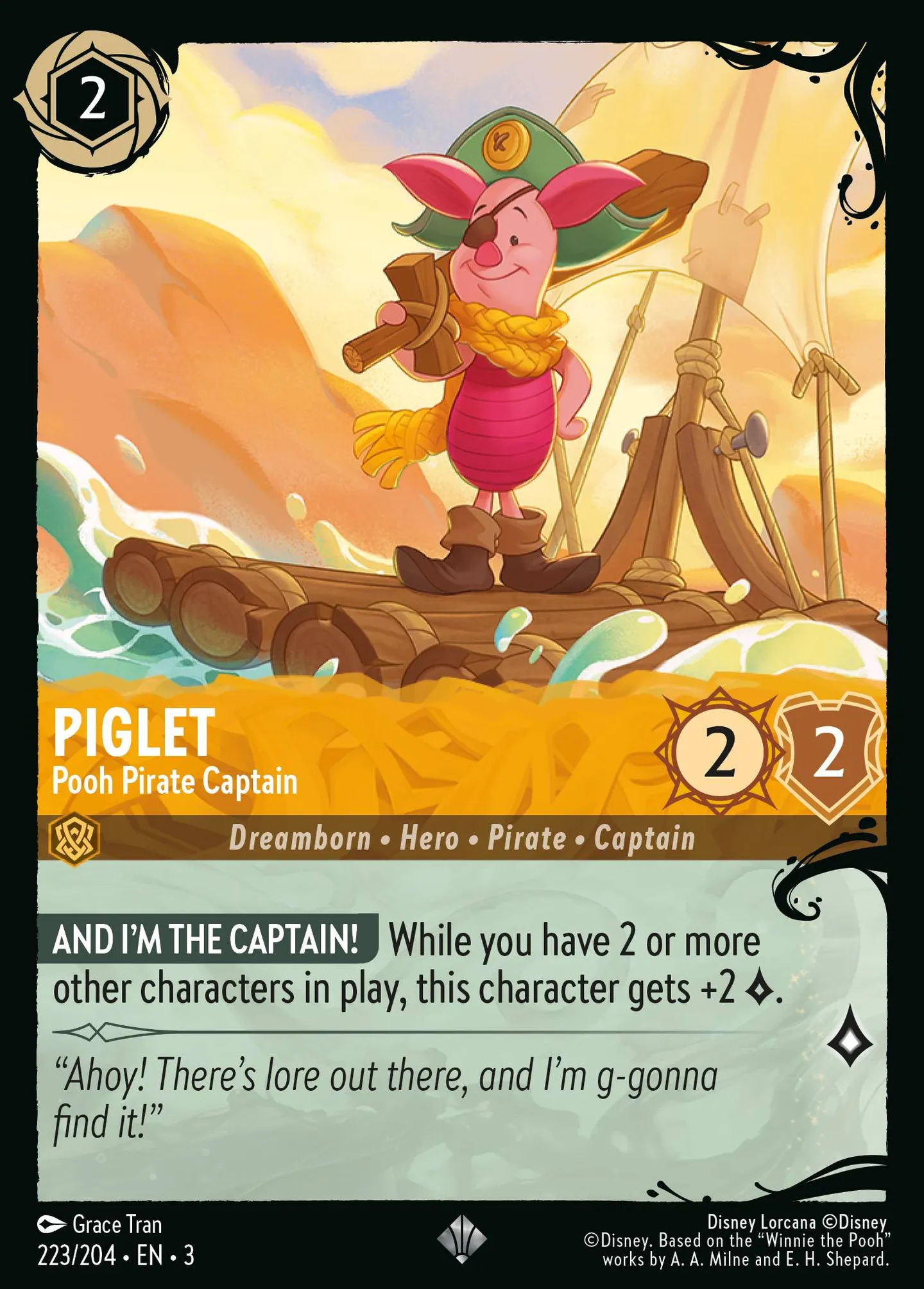 Piglet - Pooh Pirate Captain — Into the Inklands — Lorcana