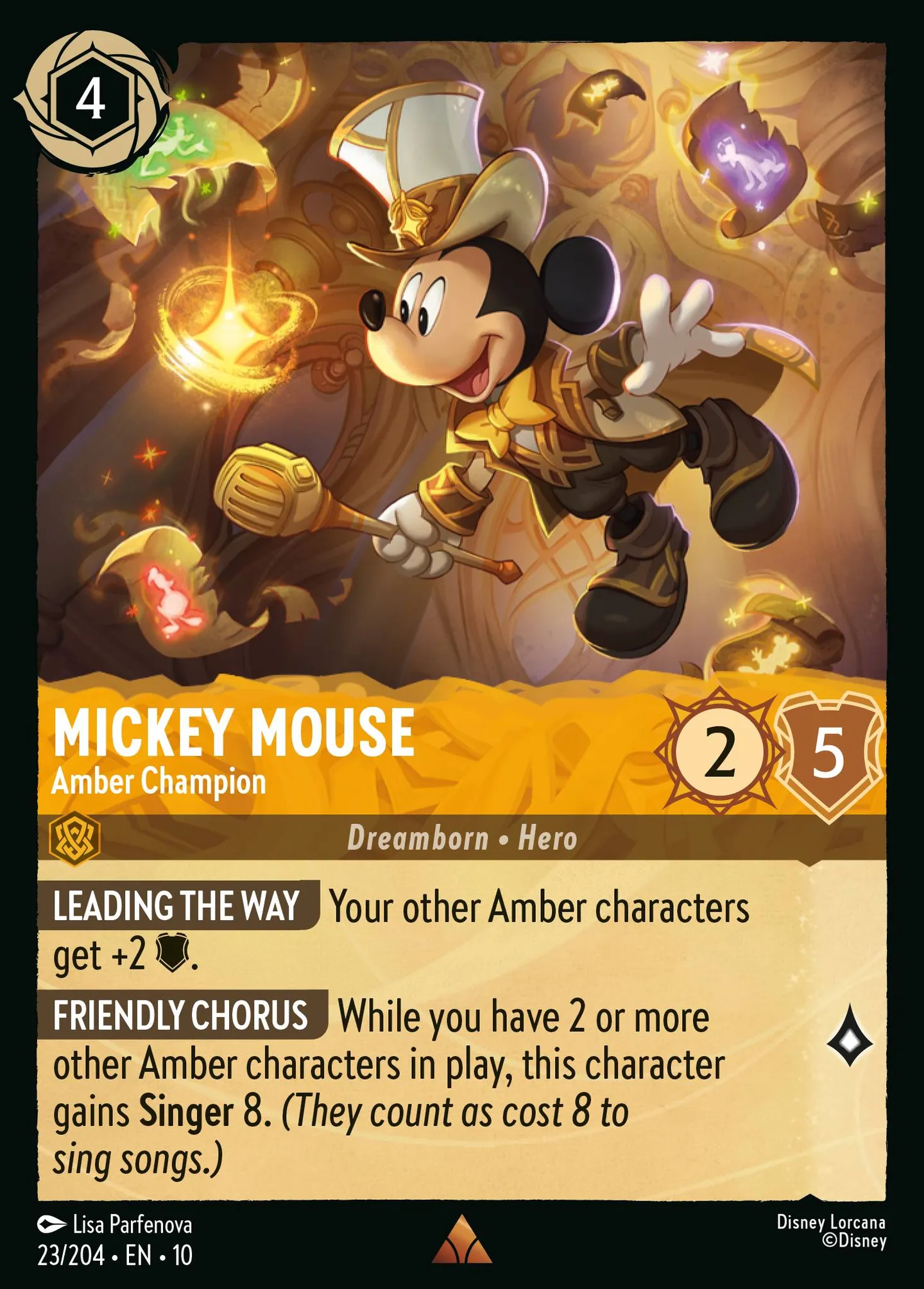 Mickey Mouse - Amber Champion — Whispers in the Well — Lorcana