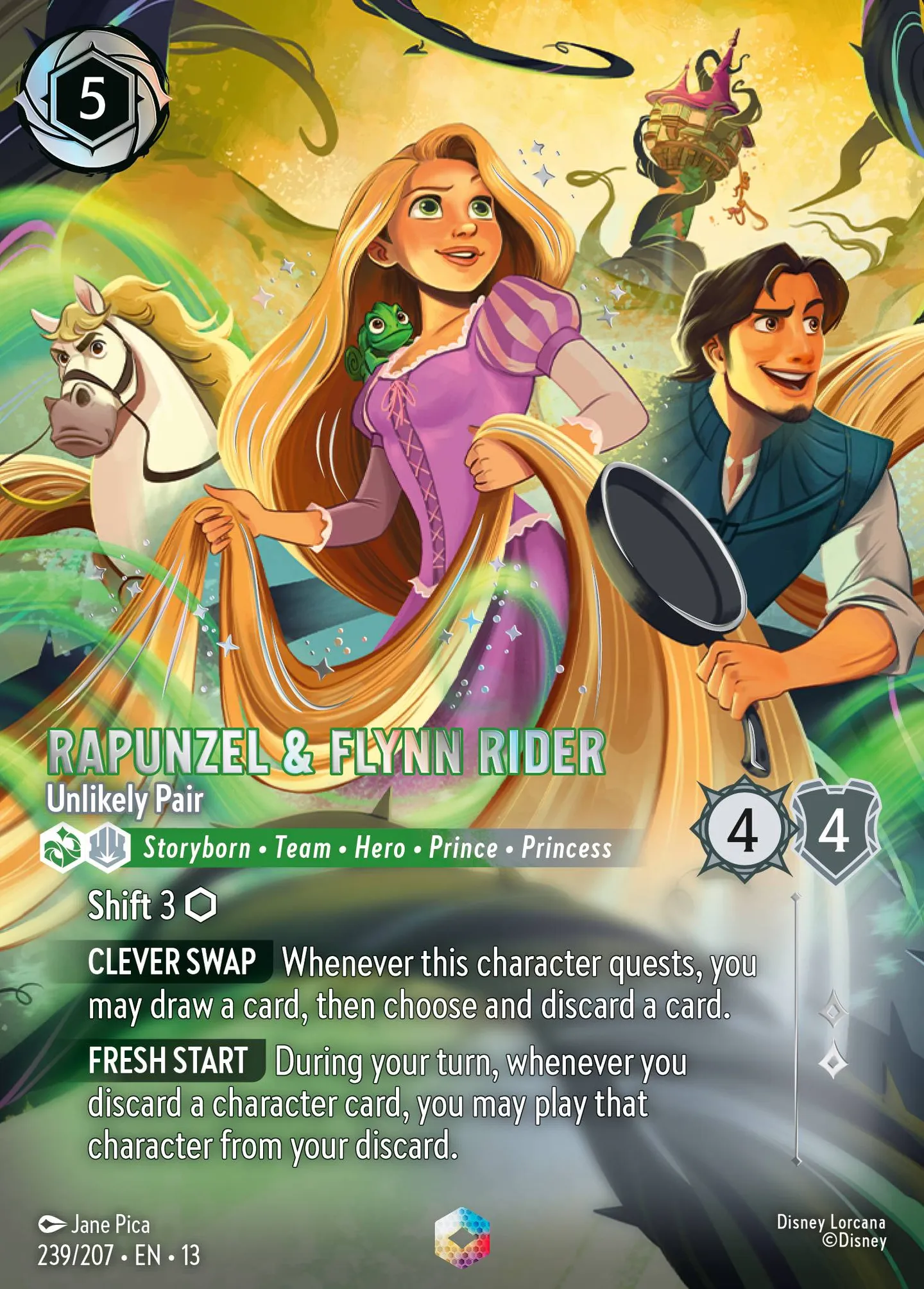 Rapunzel & Flynn Rider - Unlikely Pair — Attack of the Vine! — Lorcana
