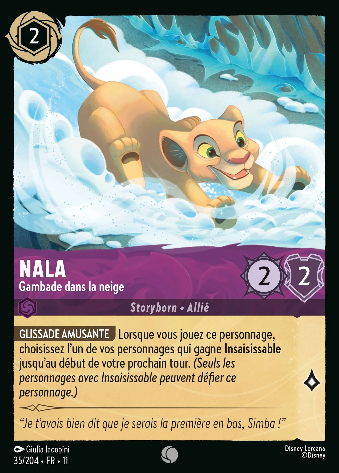 Nala - Gambade dans la neige — Winterspell — Lorcana