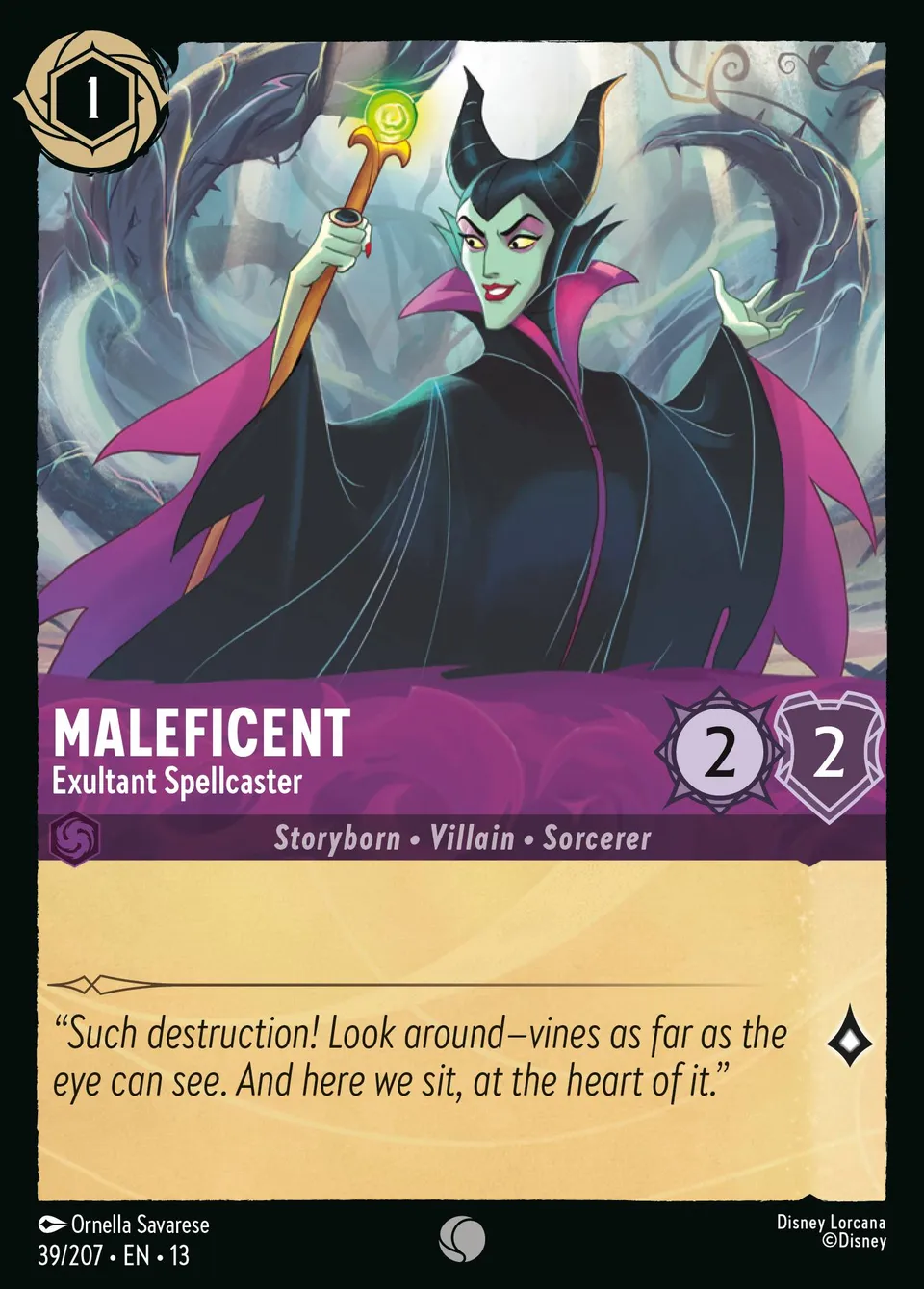Maleficent - Exultant Spellcaster from Attack of the Vine! - Lorcana